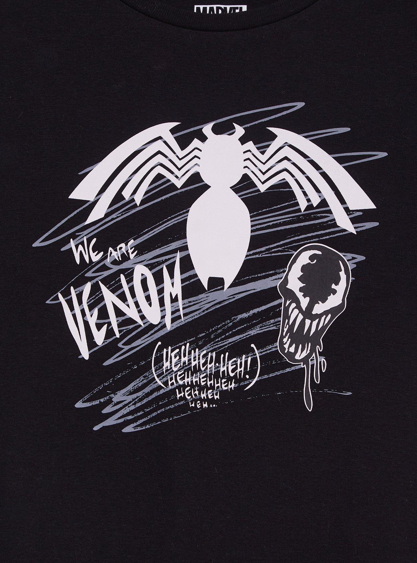 Marvel Venom Icons Cropped Women's Baby Tee - BoxLunch Exclusive, BLACK, alternate