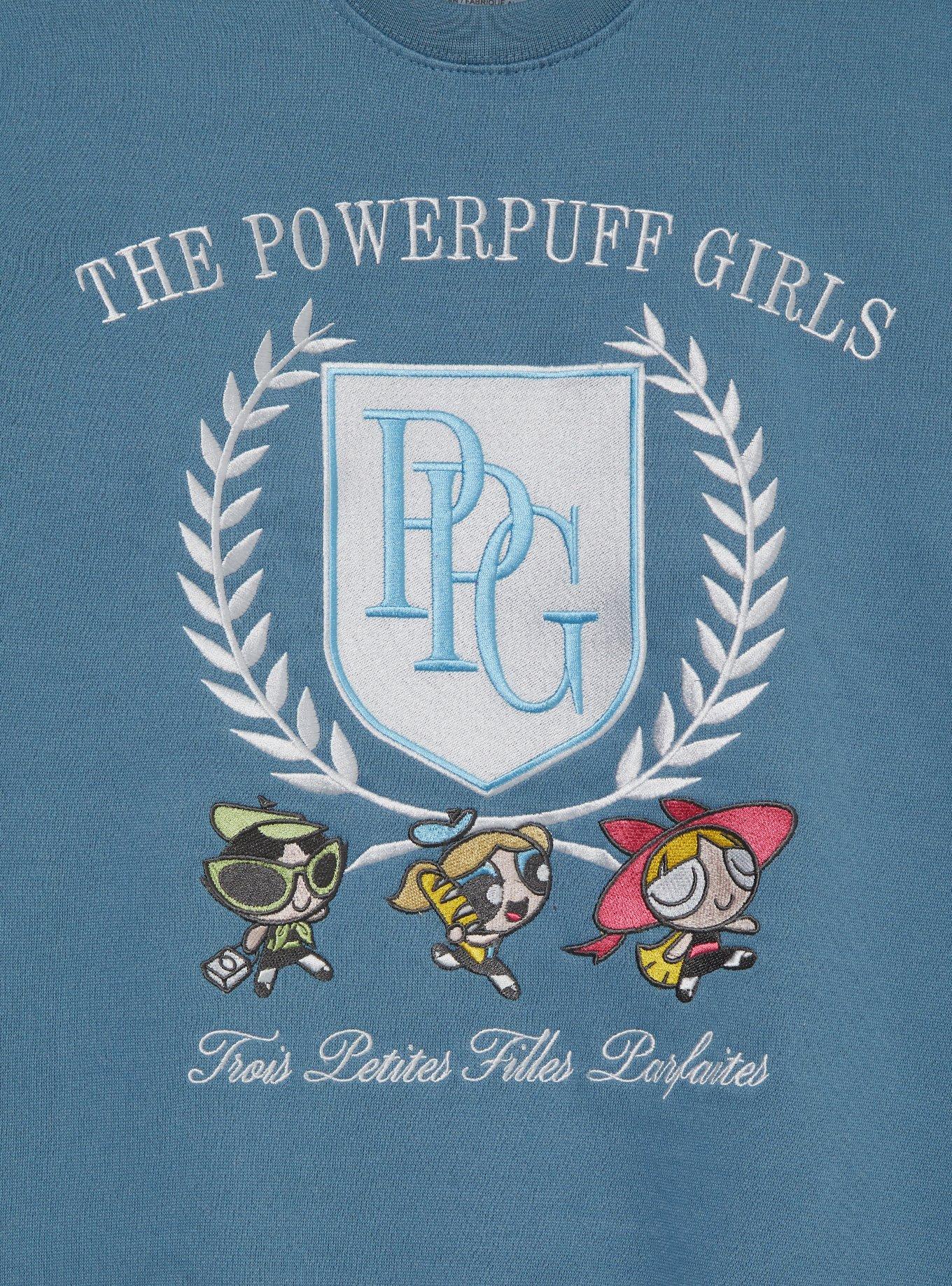 The Powerpuff Girls Paris Embroidered Women's Crewneck — BoxLunch Exclusive, , hi-res