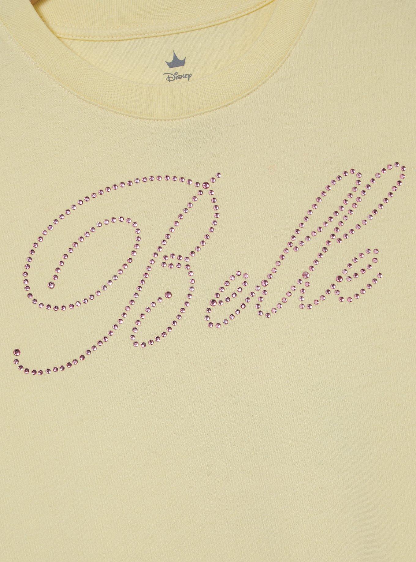 Disney Beauty and the Beast Belle Rhinestone Women's Cropped T-Shirt &mdash; BoxLunch Exclusive, , alternate