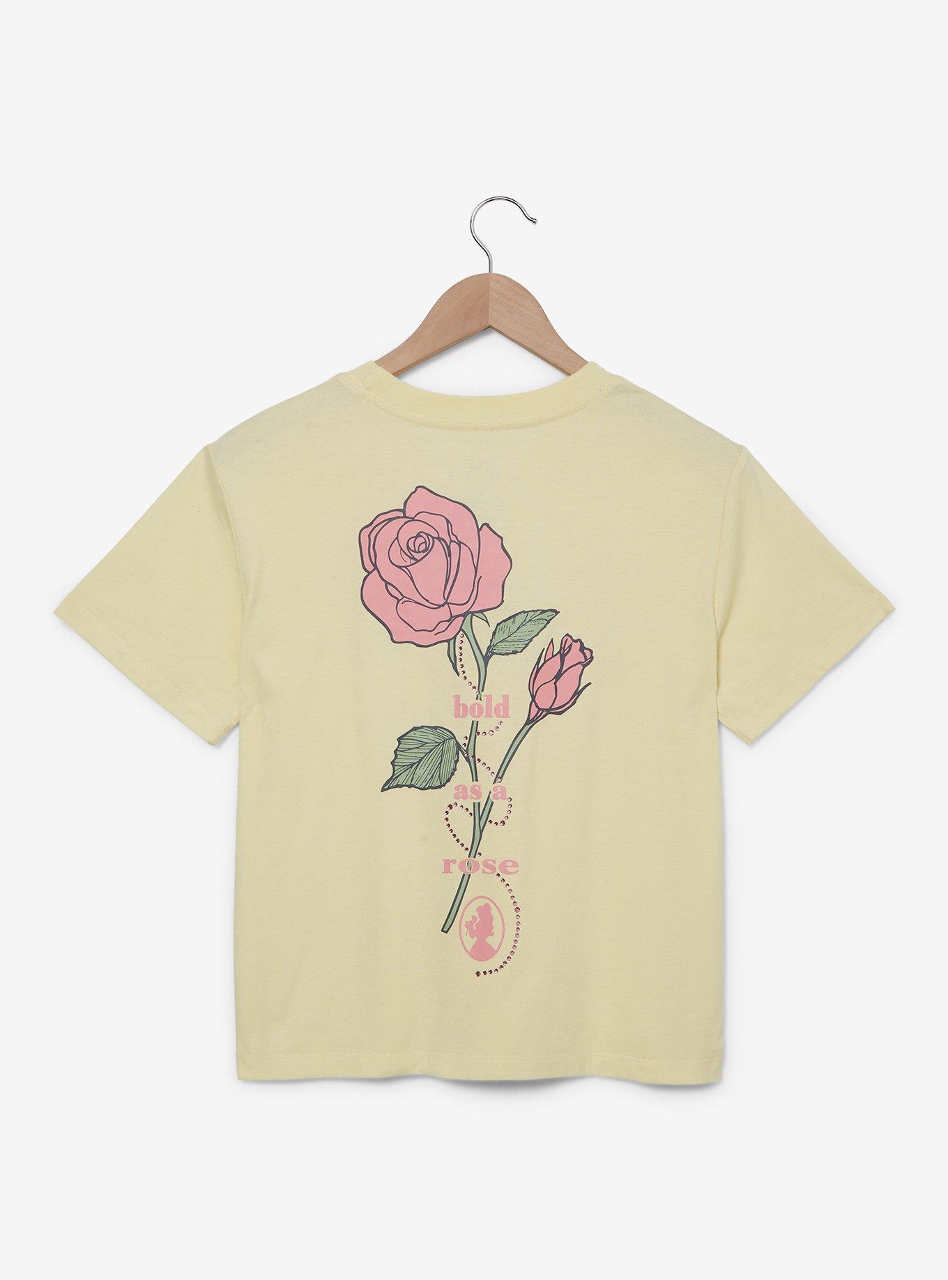 Disney Beauty and the Beast Belle Rhinestone Women's Cropped T-Shirt &mdash; BoxLunch Exclusive, , alternate