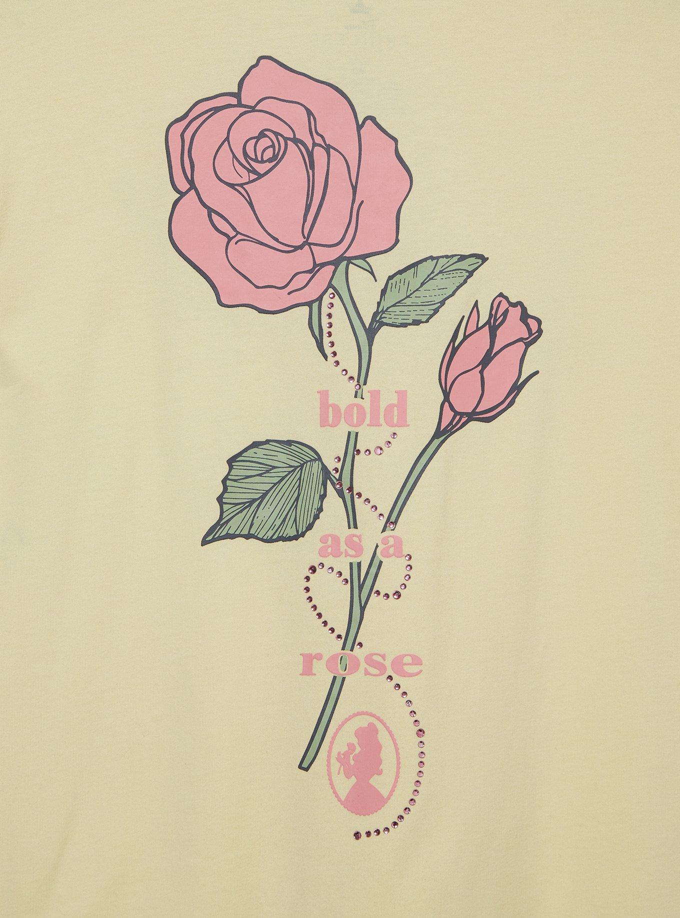 Disney Beauty and the Beast Belle Rhinestone Women's Cropped T-Shirt &mdash; BoxLunch Exclusive, , alternate