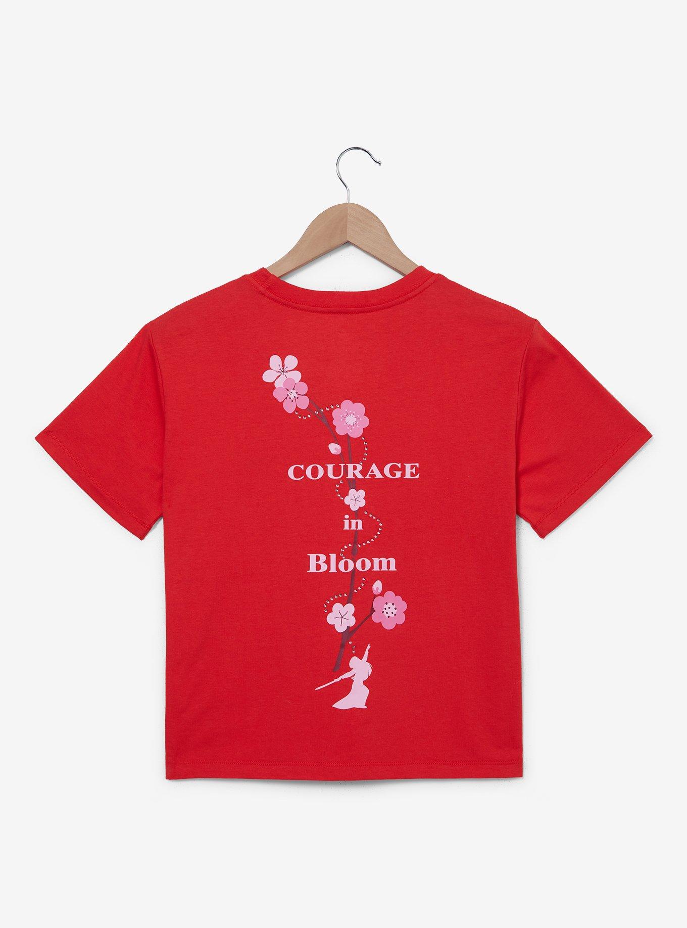 Disney Mulan Rhinestone Women's Cropped T-Shirt - BoxLunch Exclusive, RED, alternate