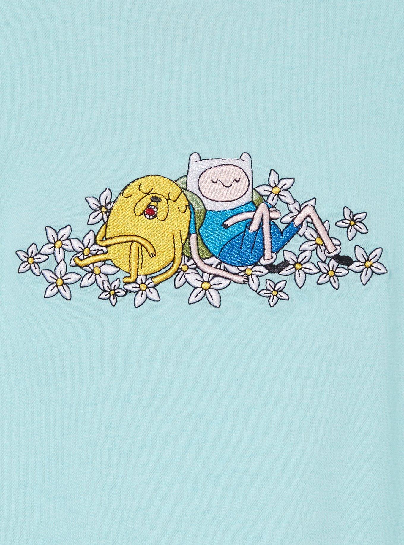 Adventure Time Finn & Jake Floral Women's Cropped T-Shirt - BoxLunch Exclusive, , hi-res