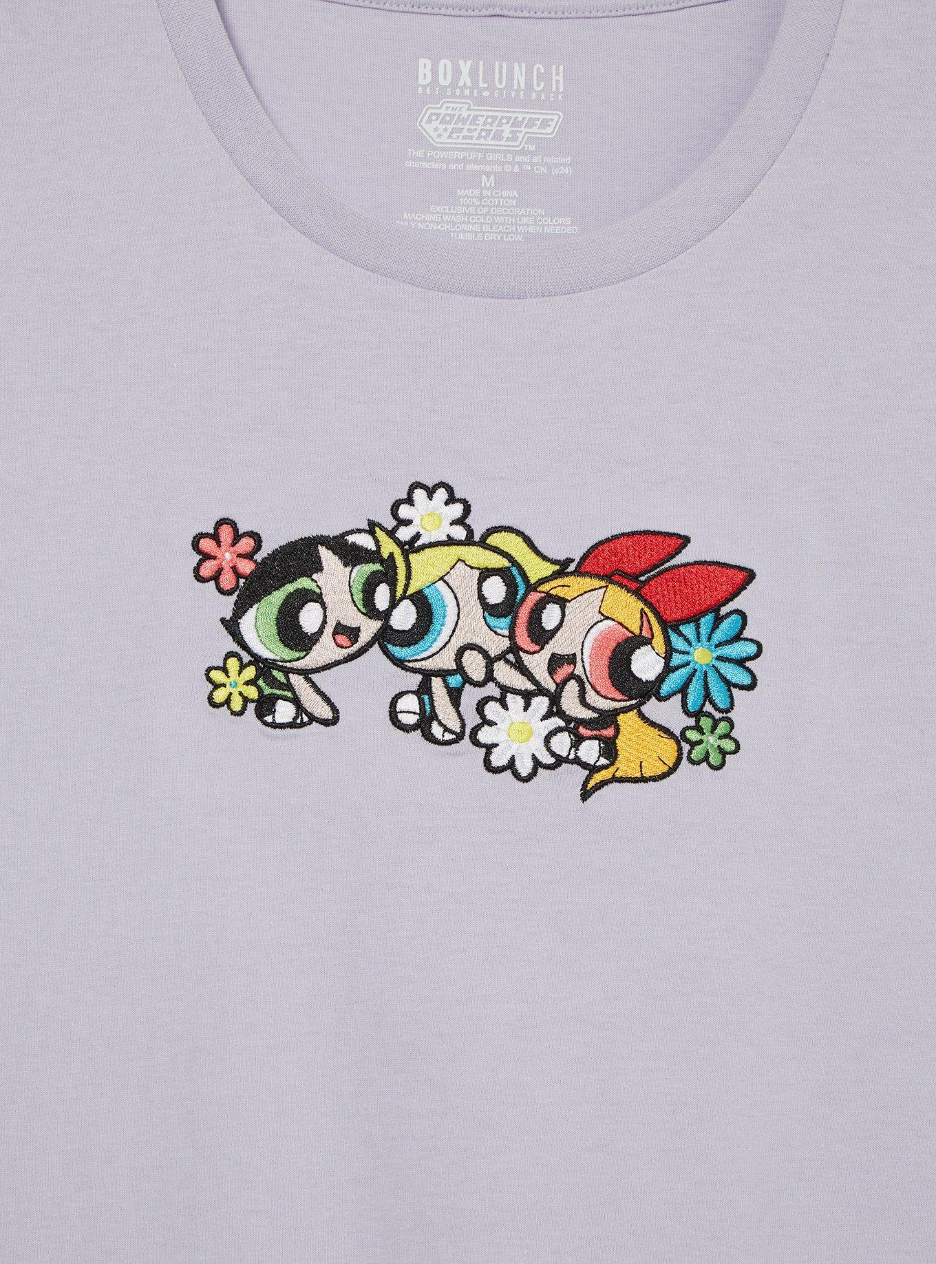 The Powerpuff Girls Floral Group Portrait Women's T-Shirt - BoxLunch Exclusive, LIGHT PURPLE, alternate