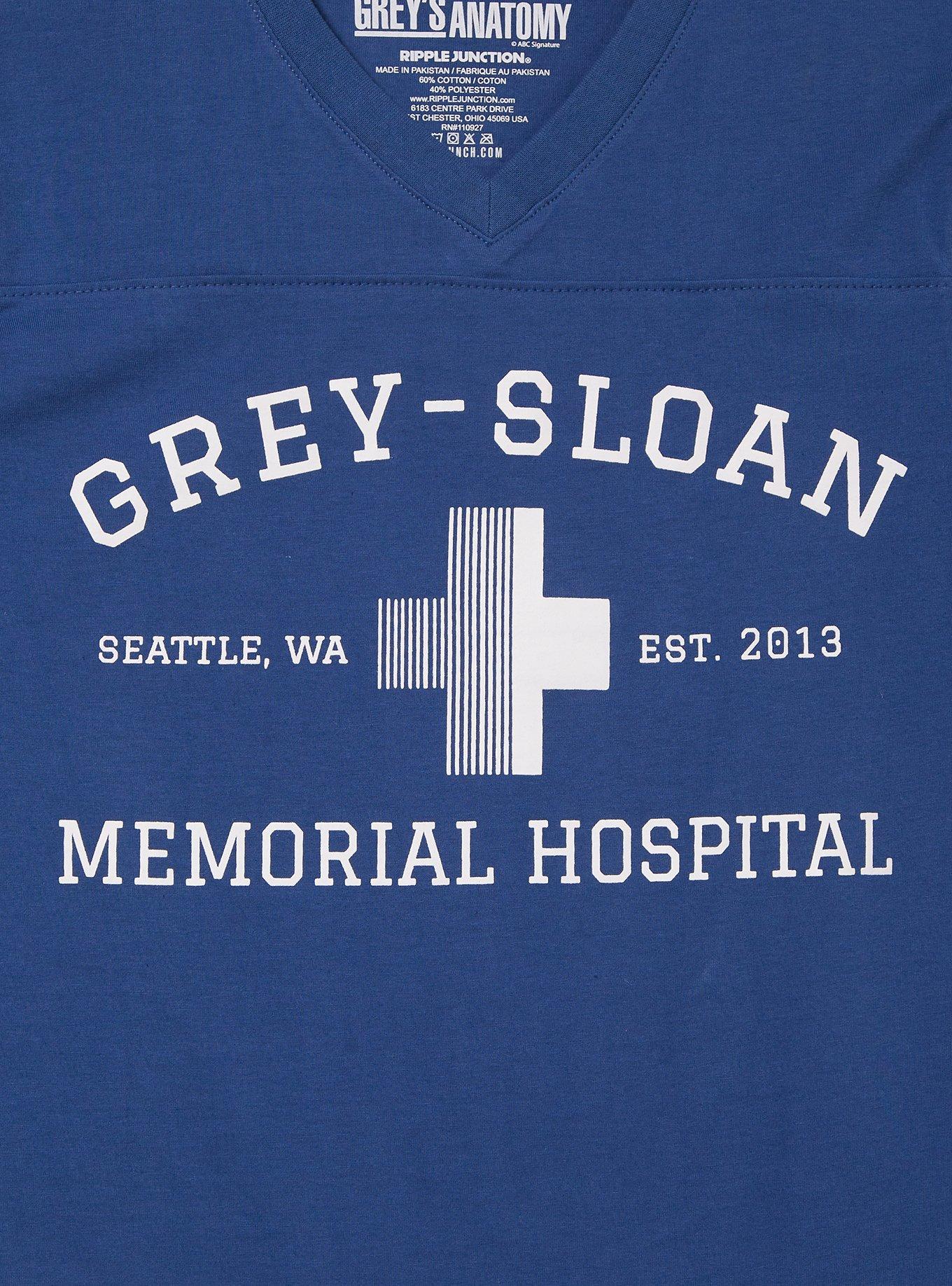 Grey's Anatomy Grey-Sloan Memorial Hospital Women's Football T-Shirt &mdash; BoxLunch Exclusive, NAVY, alternate