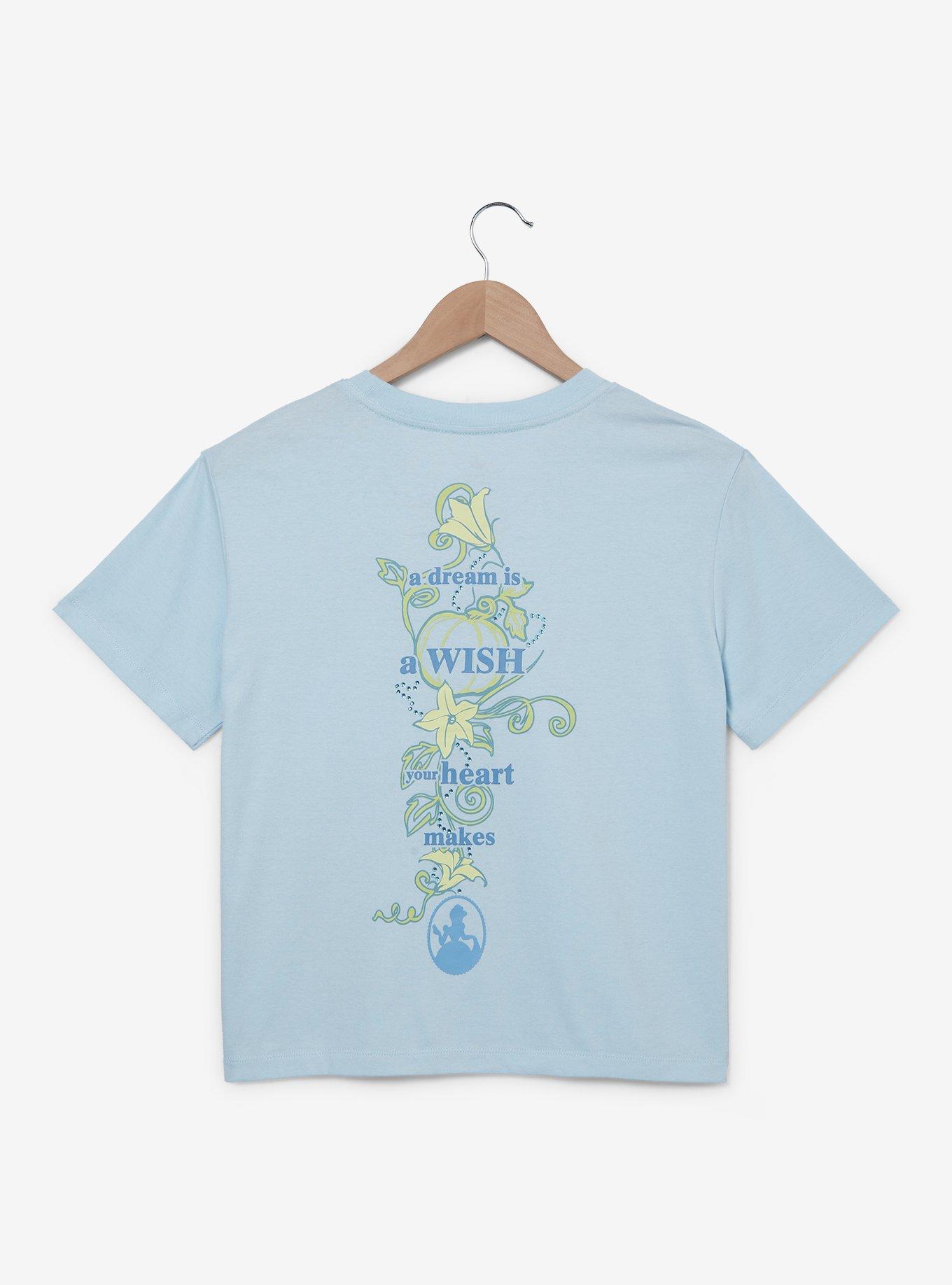 みっちです₊⁎⁺˳✧༚ Disney Cinderella Rhinestone Women's Cropped T-Shirt