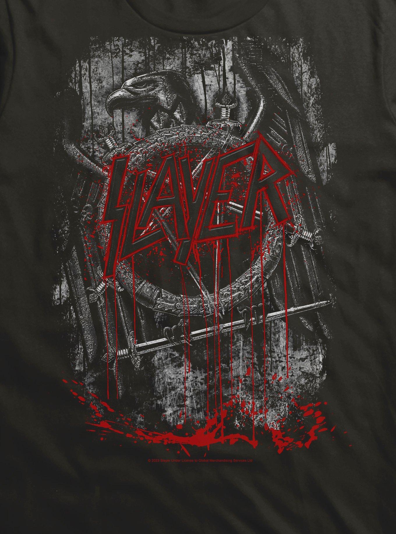 Slayer Dripping Blood Logo T-Shirt, BLACK, alternate