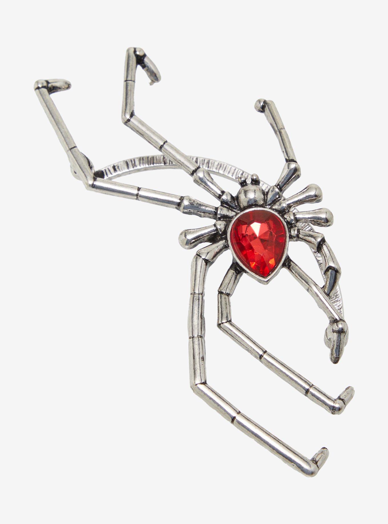 Social Collision Spider Gem Ear Cuff, , alternate