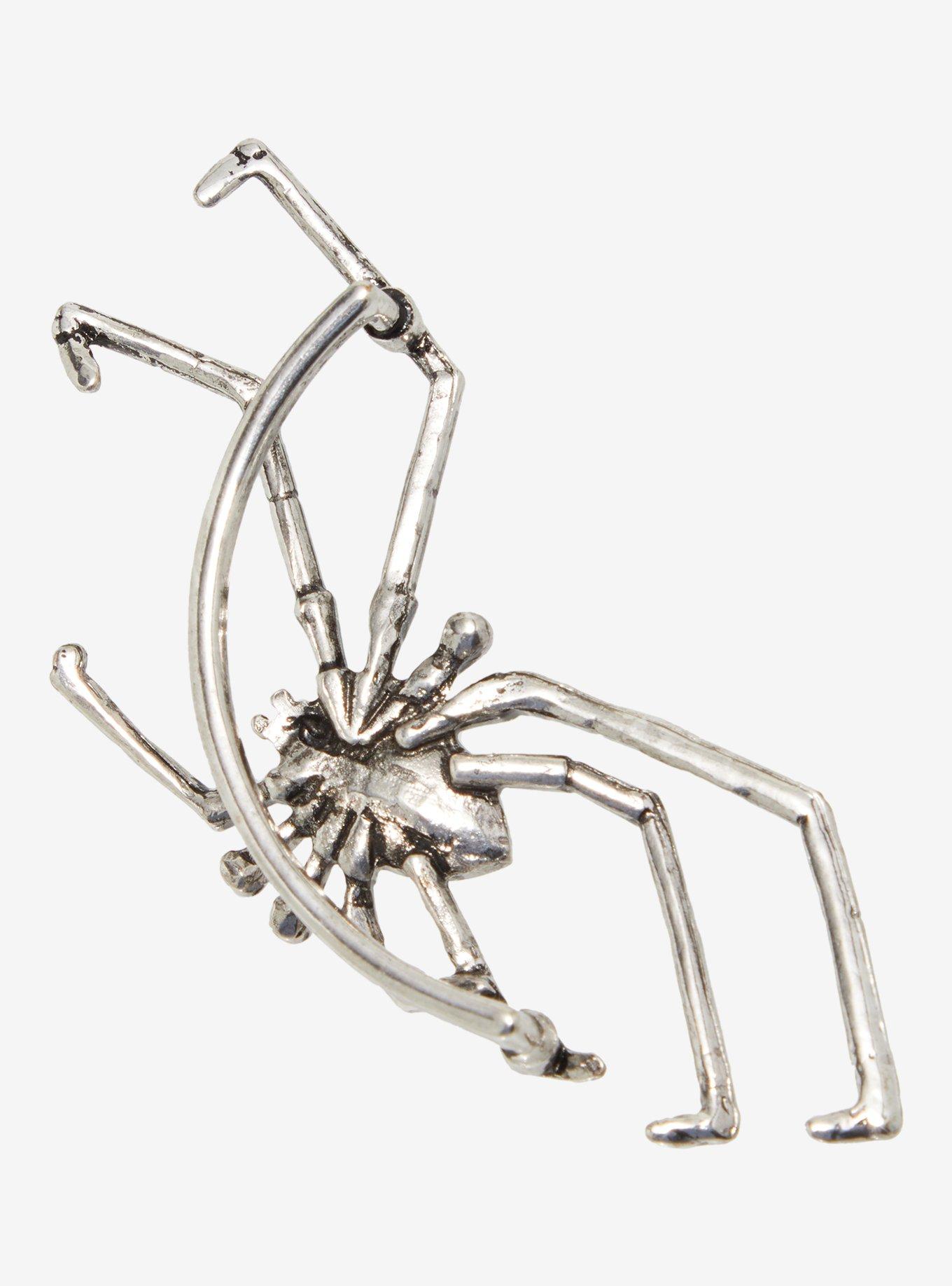 Social Collision Spider Gem Ear Cuff, , alternate