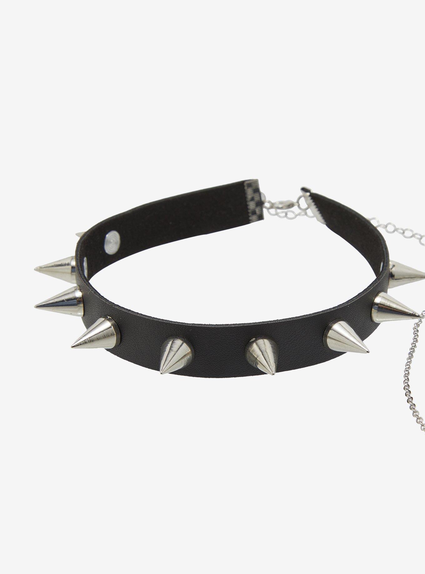Social Collision Spike Cross Necklace Set, , alternate