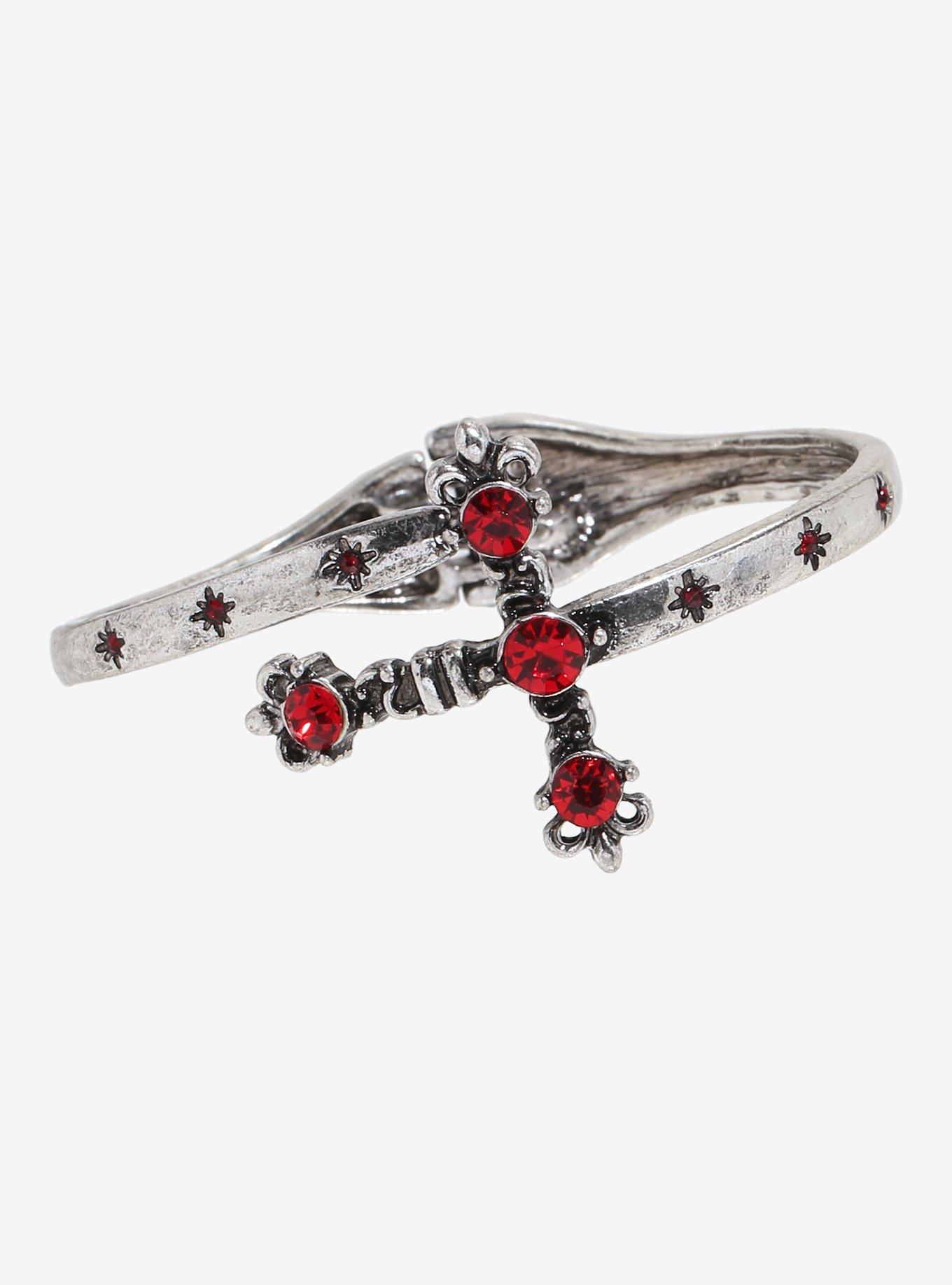 Social Collision Dagger Gem Cuff Bracelet, , hi-res