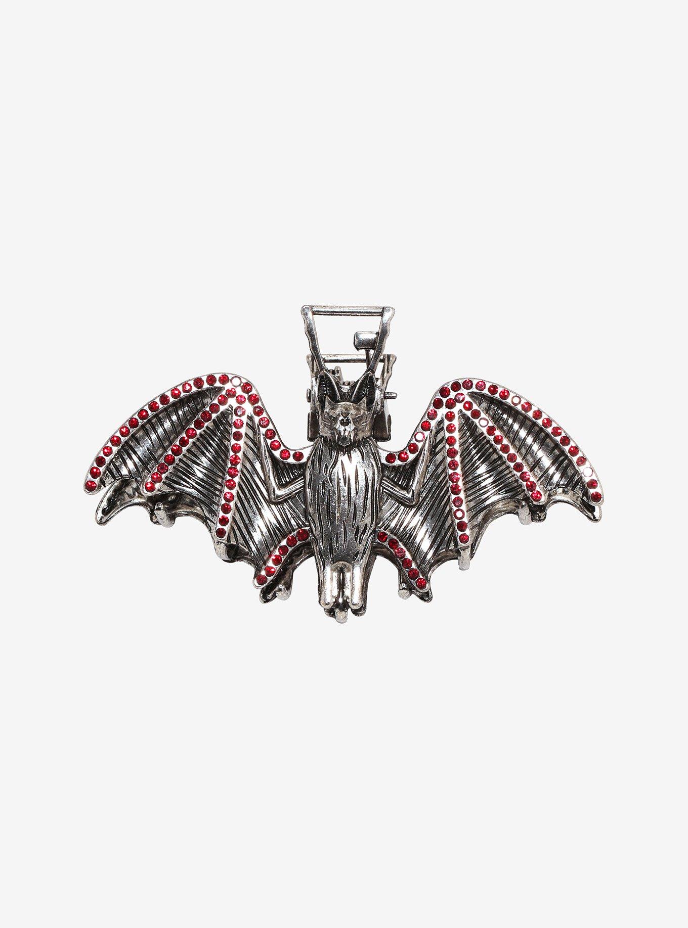 Social Collision Bat Red Gem Claw Hair Clip, , hi-res