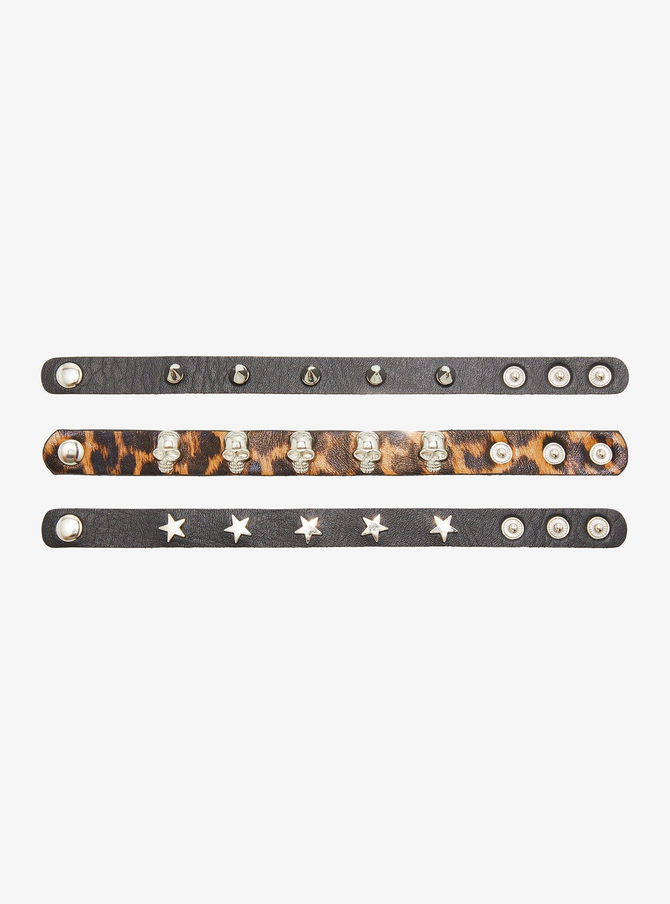 Social Collision Cheetah Faux Leather Bracelet Set, , alternate