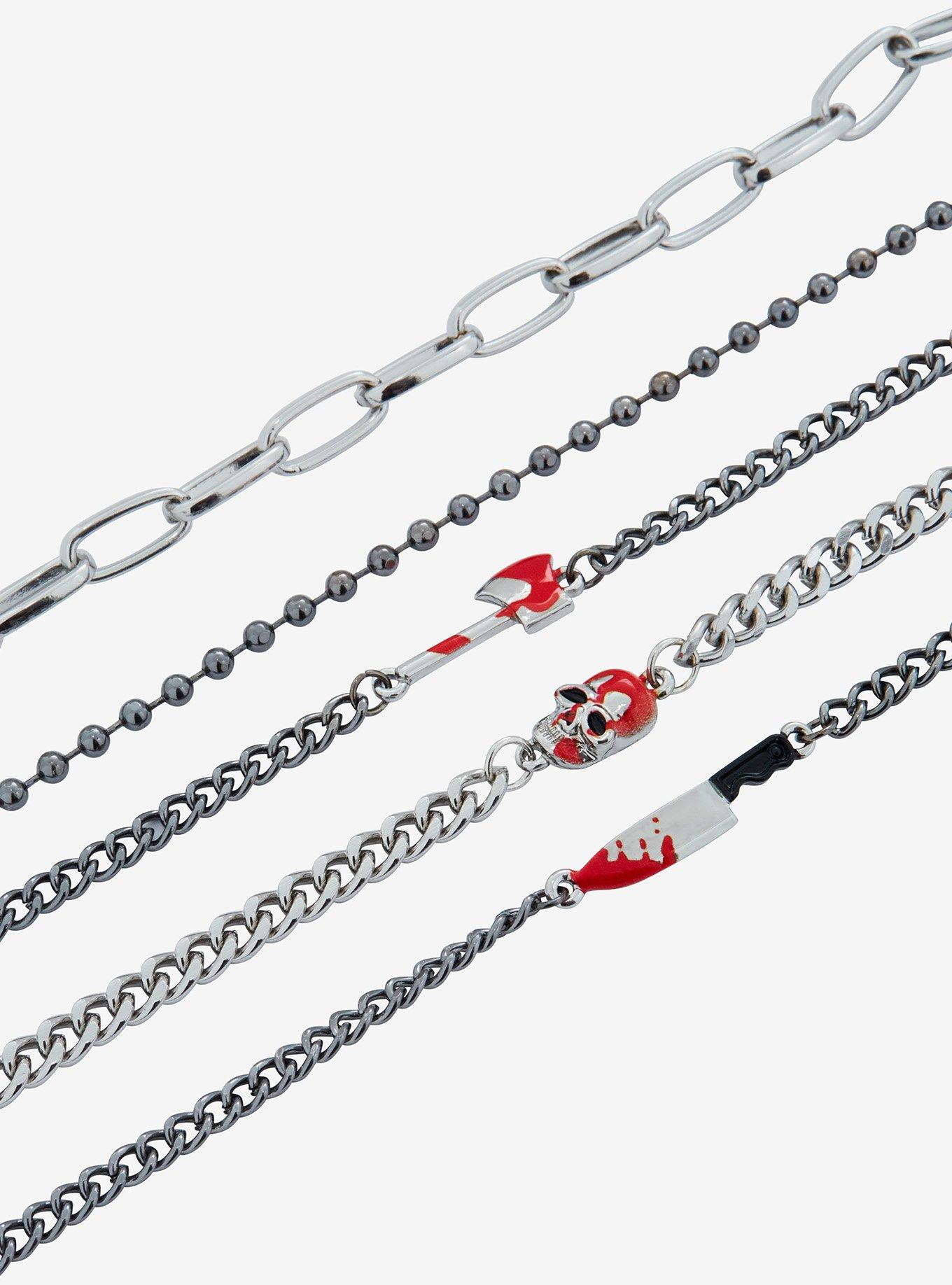 Social Collision Bloody Weapon Chain Bracelet Set