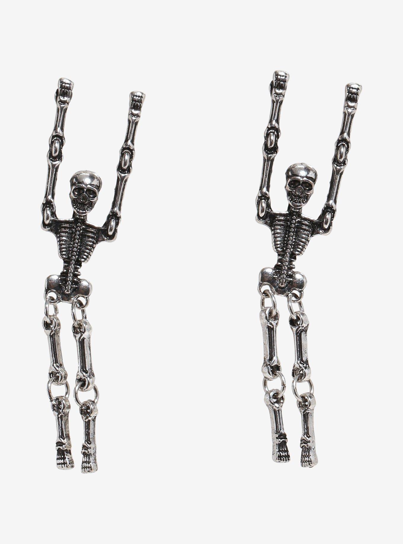 Social Collision Skeleton Drop Earrings, , hi-res