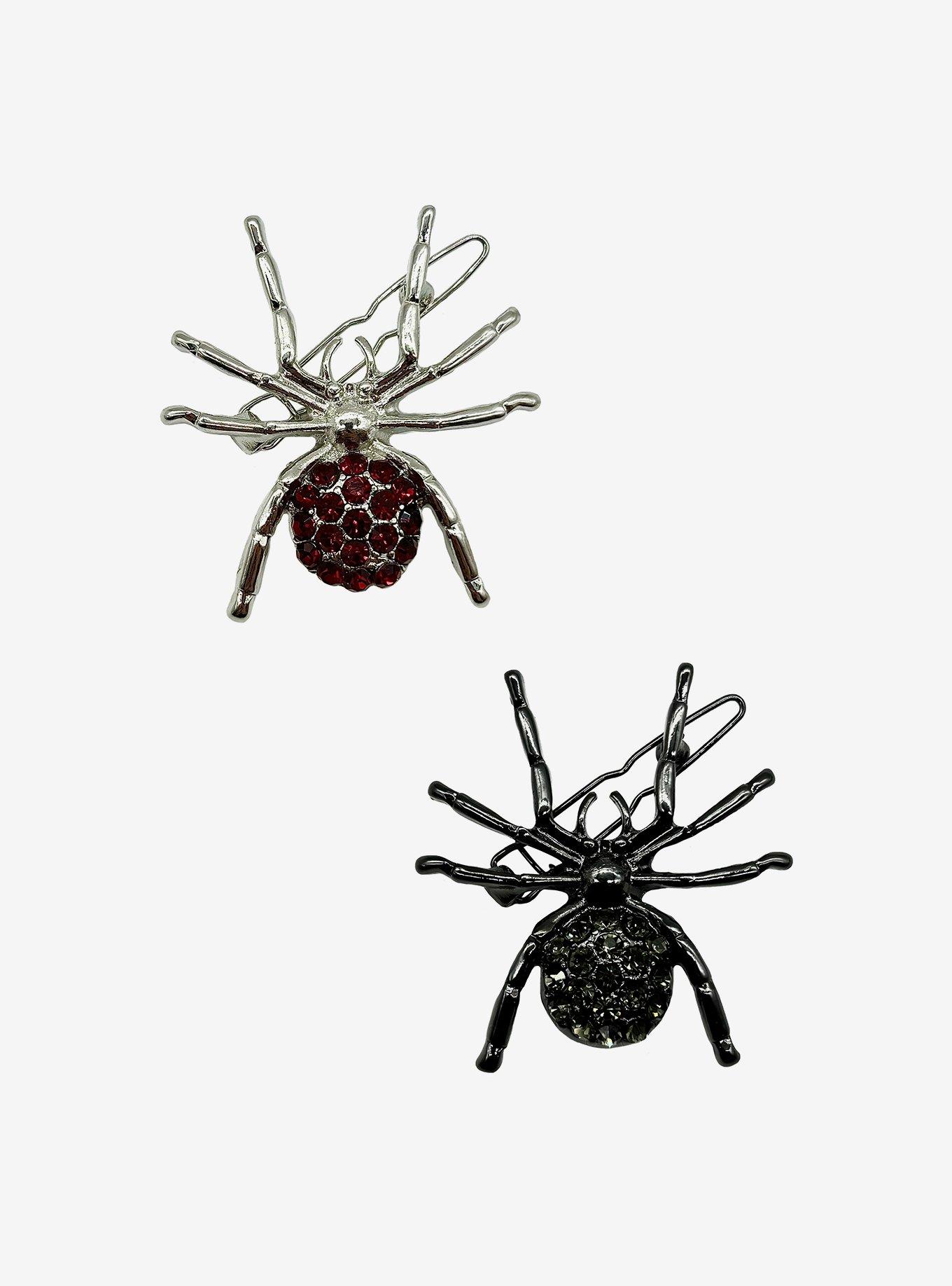Social Collision Bejeweled Spider Hair Clip Set, , hi-res