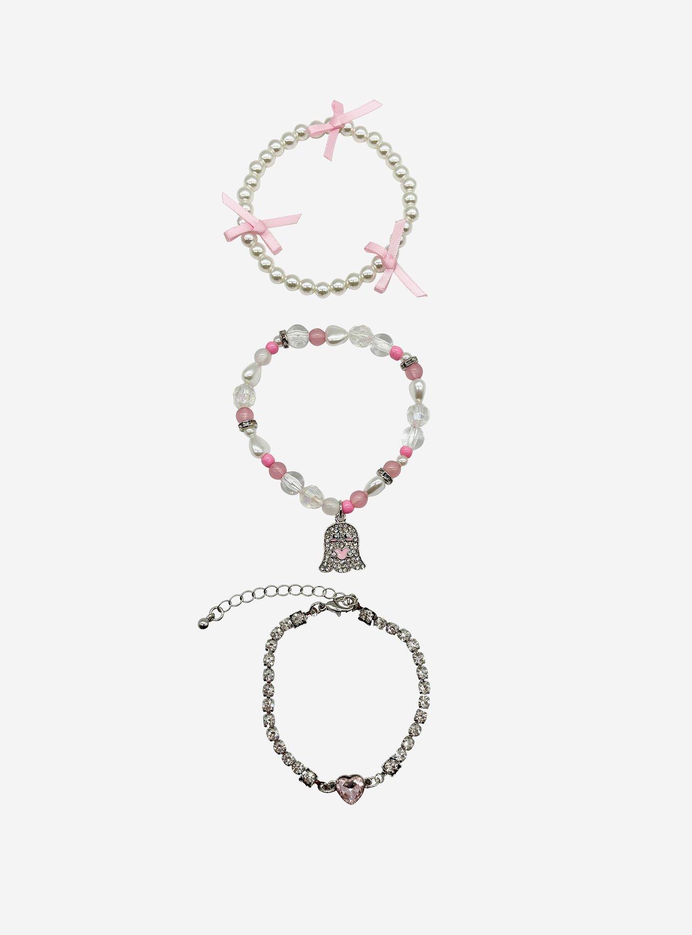 Sweet Society Ghost Bow & Heart Bracelet Set, , hi-res