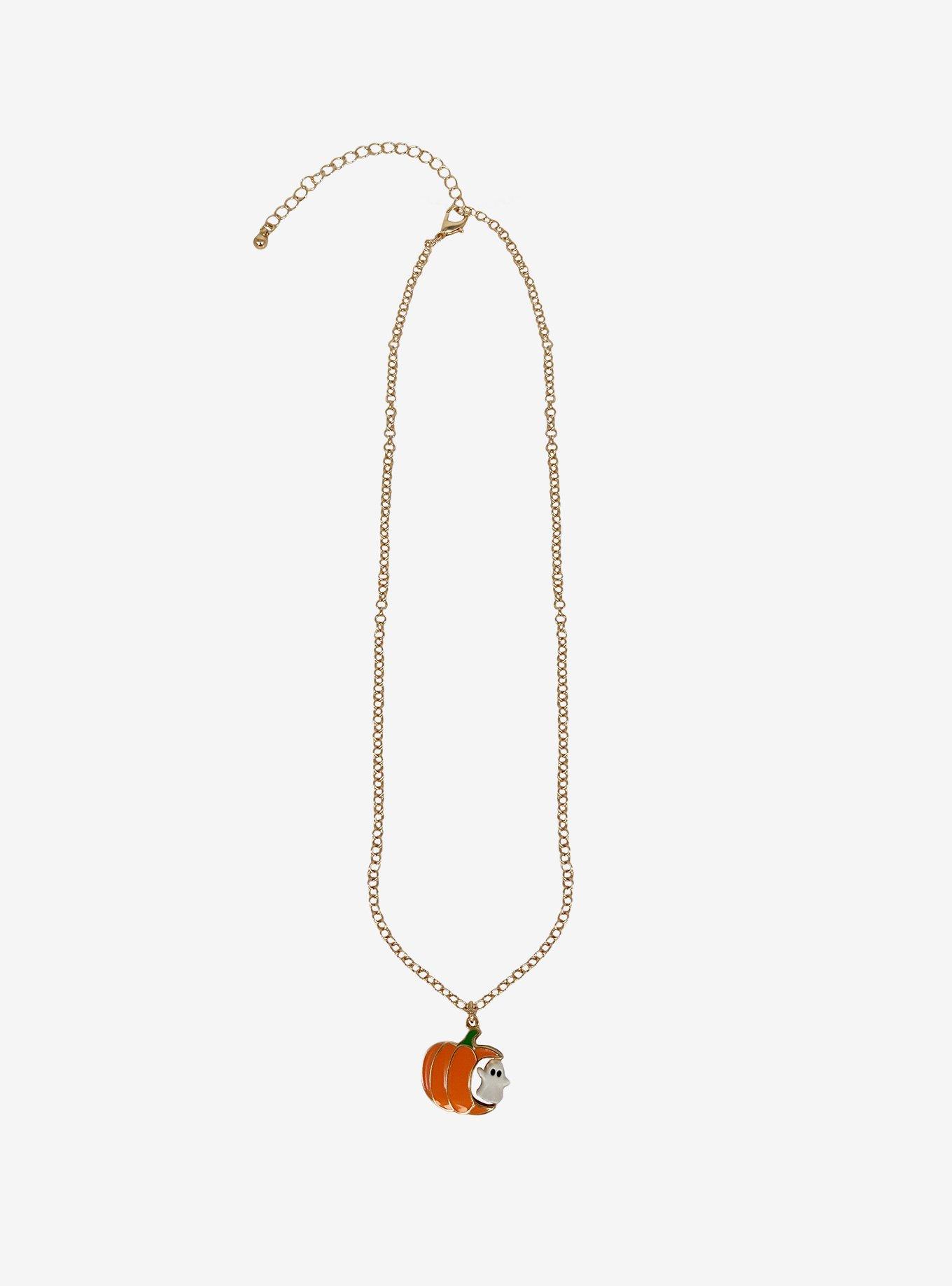 Thorn & Fable Pumpkin Ghost Necklace, , alternate