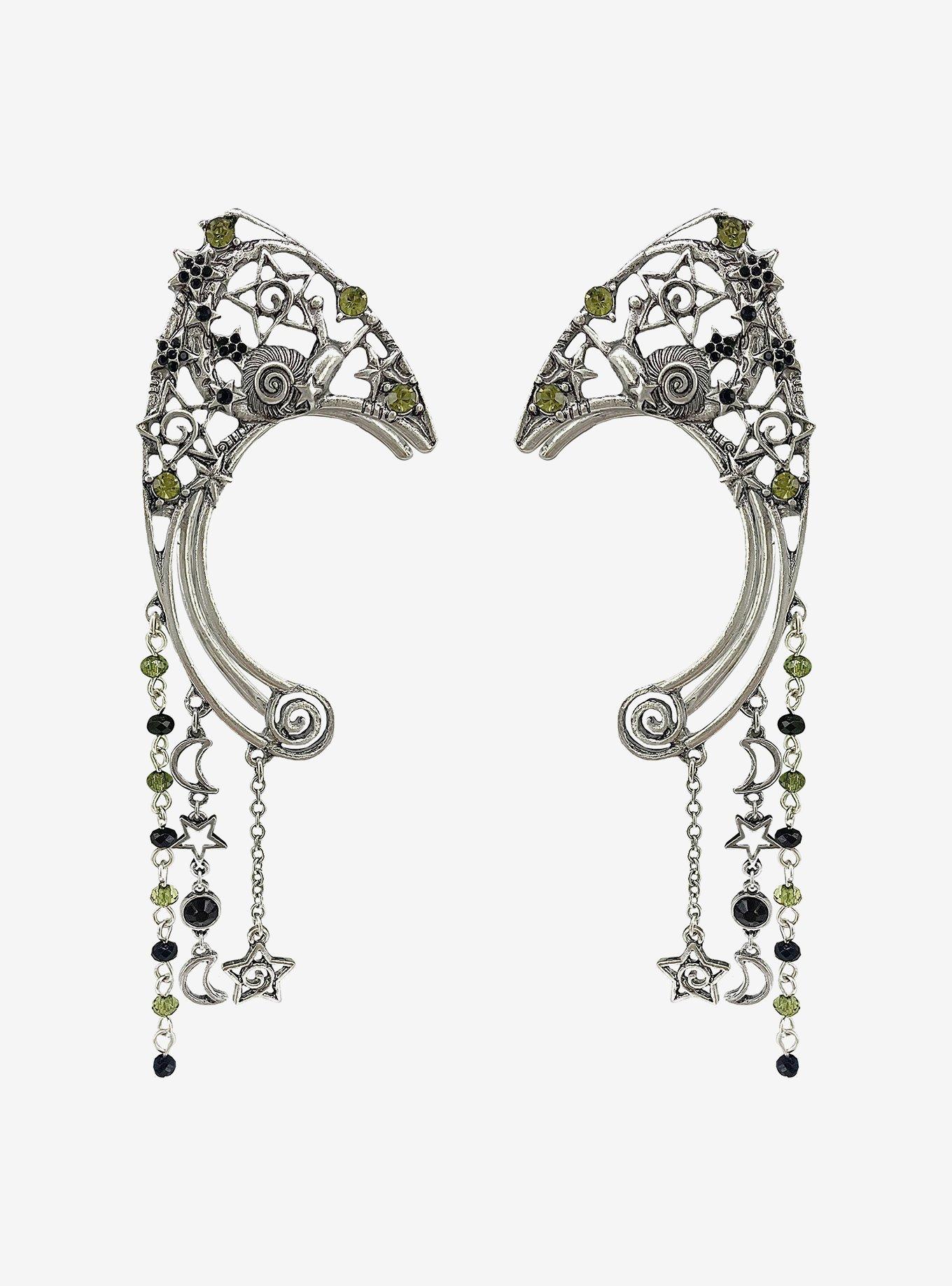 Thorn & Fable Star Swirl Chain Ear Cuffs