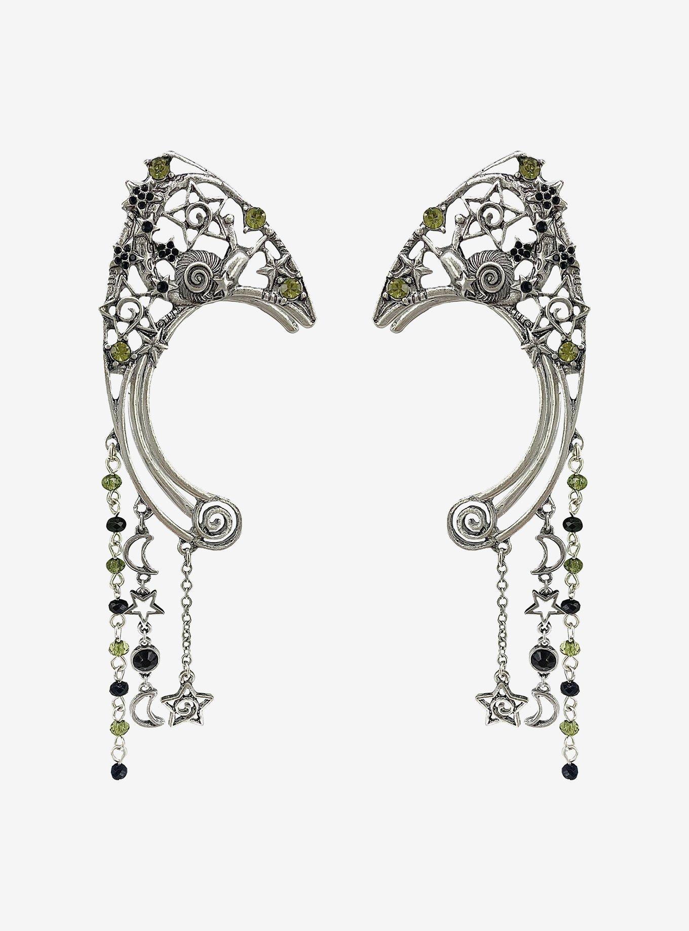 Thorn & Fable Star Swirl Chain Ear Cuffs, , hi-res