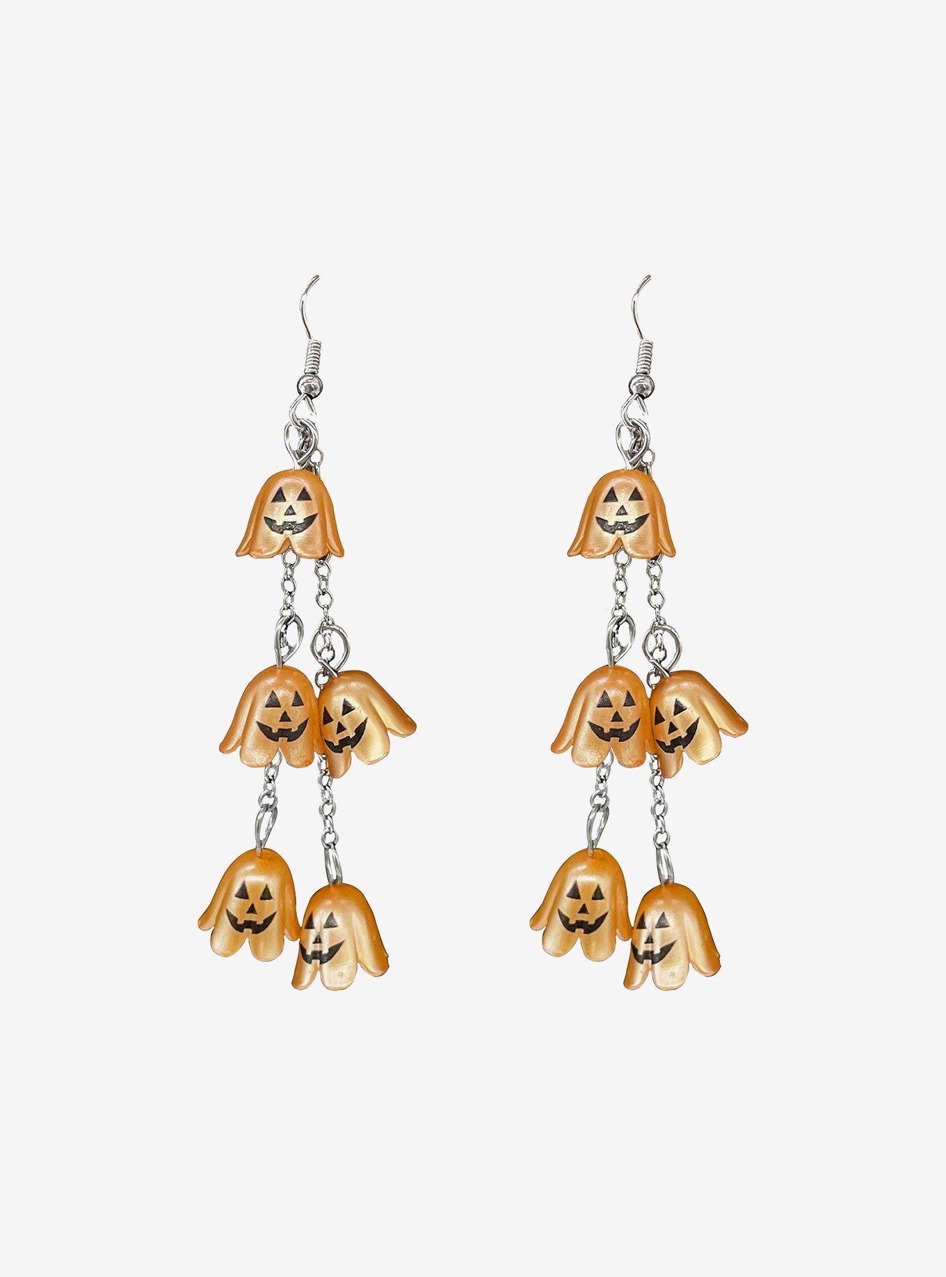 Thorn & Fable Pumpkin Flower Drop Earrings, , hi-res