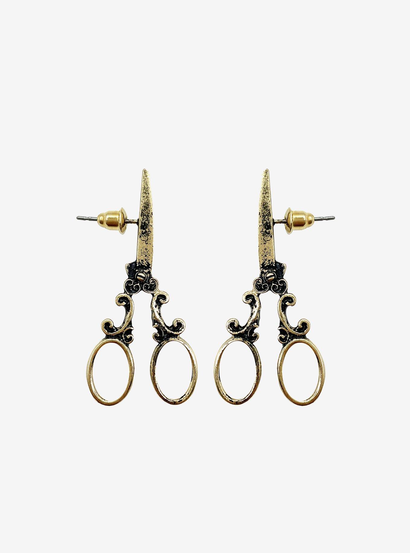 Thorn & Fable Antique Scissor Earrings, , alternate