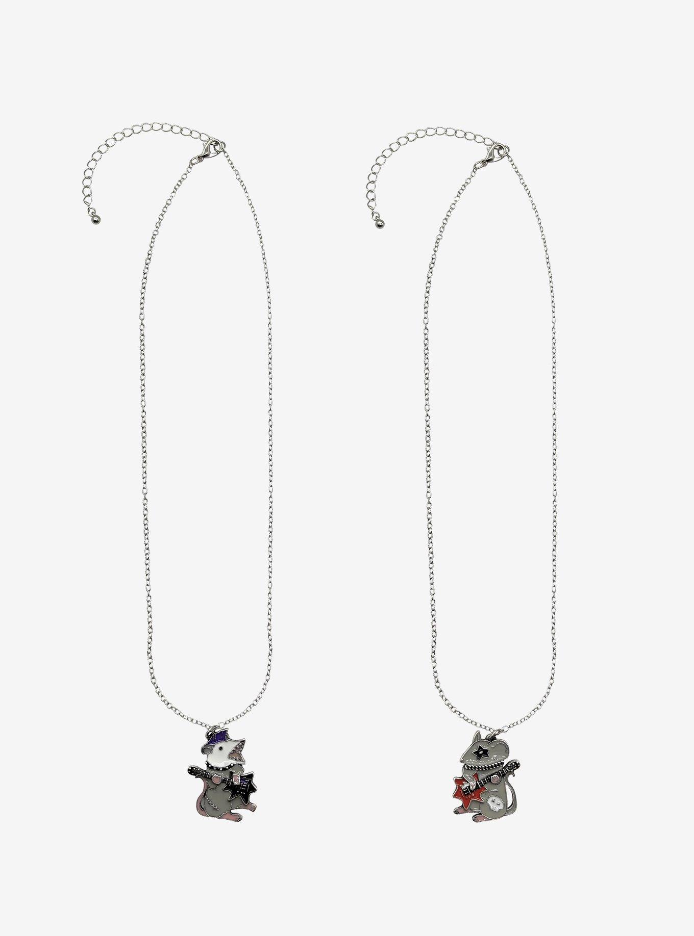 Social Collision Rock Star Rat & Possum Best Friend Necklace Set, , alternate