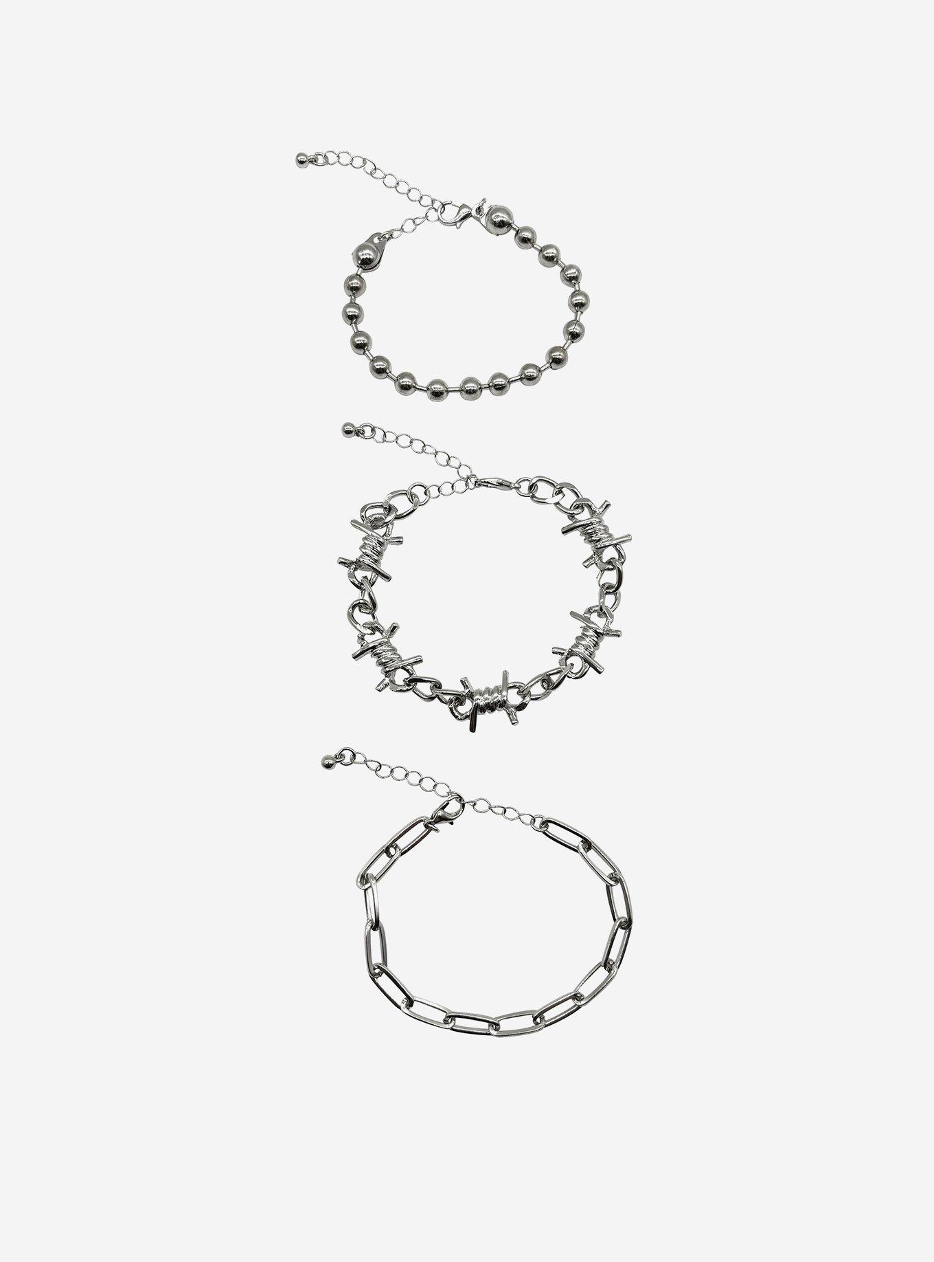 Social Collision Barbed Wire & Ball Chain Bracelet