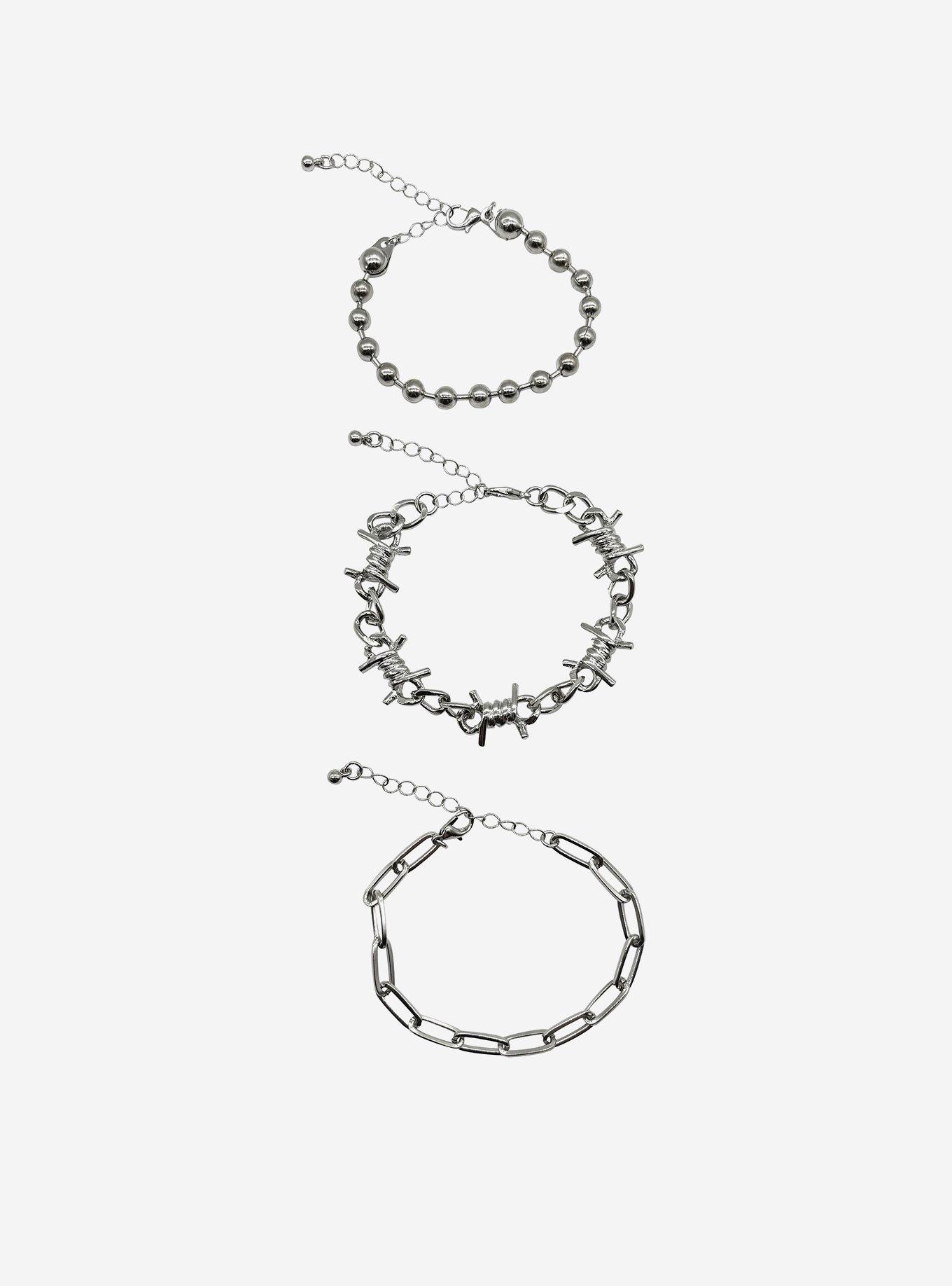 Social Collision Barbed Wire & Ball Chain Bracelet, , hi-res