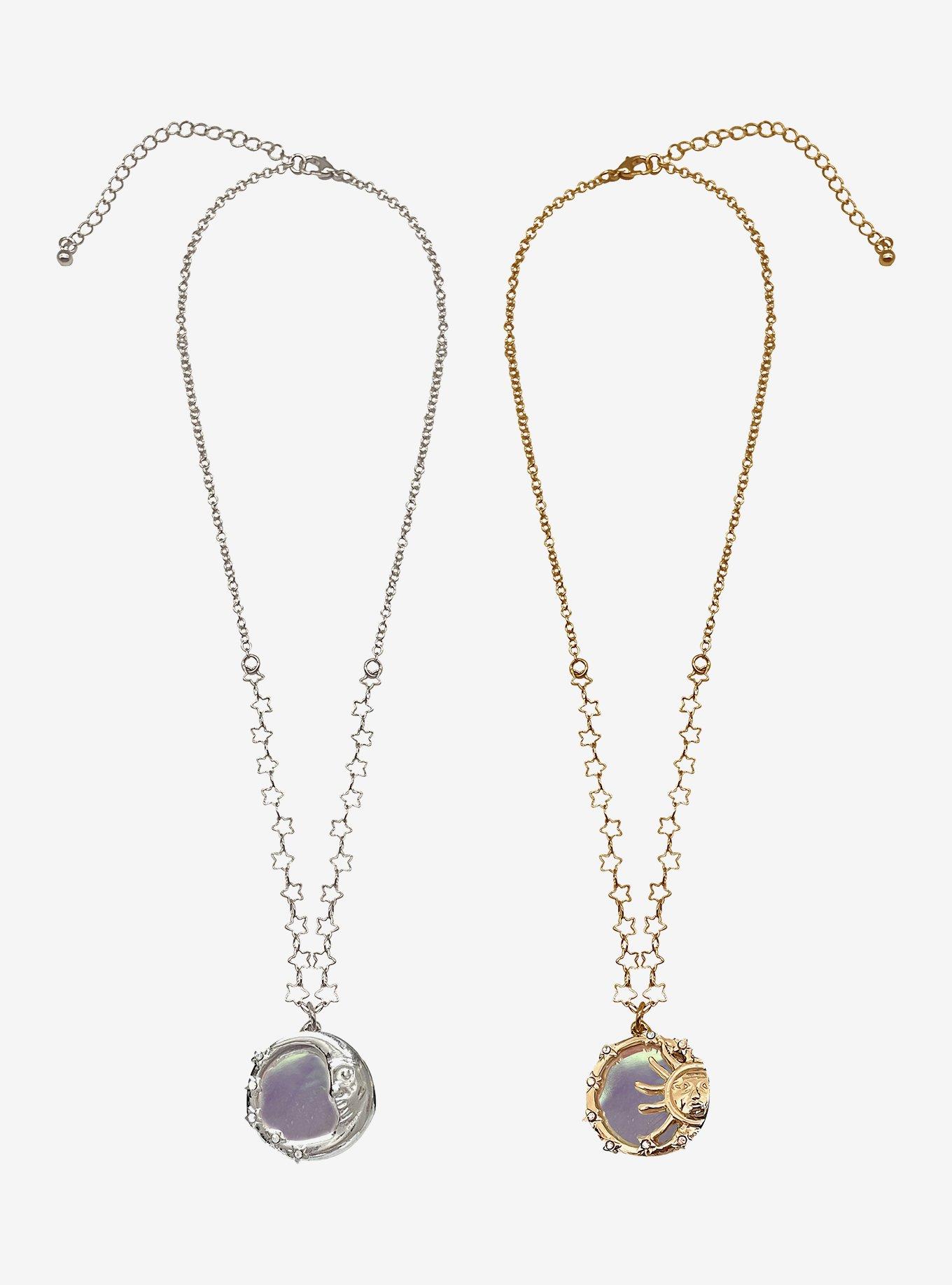 Cosmic Aura Opal Sun & Moon Best Friend Necklace Set, , hi-res