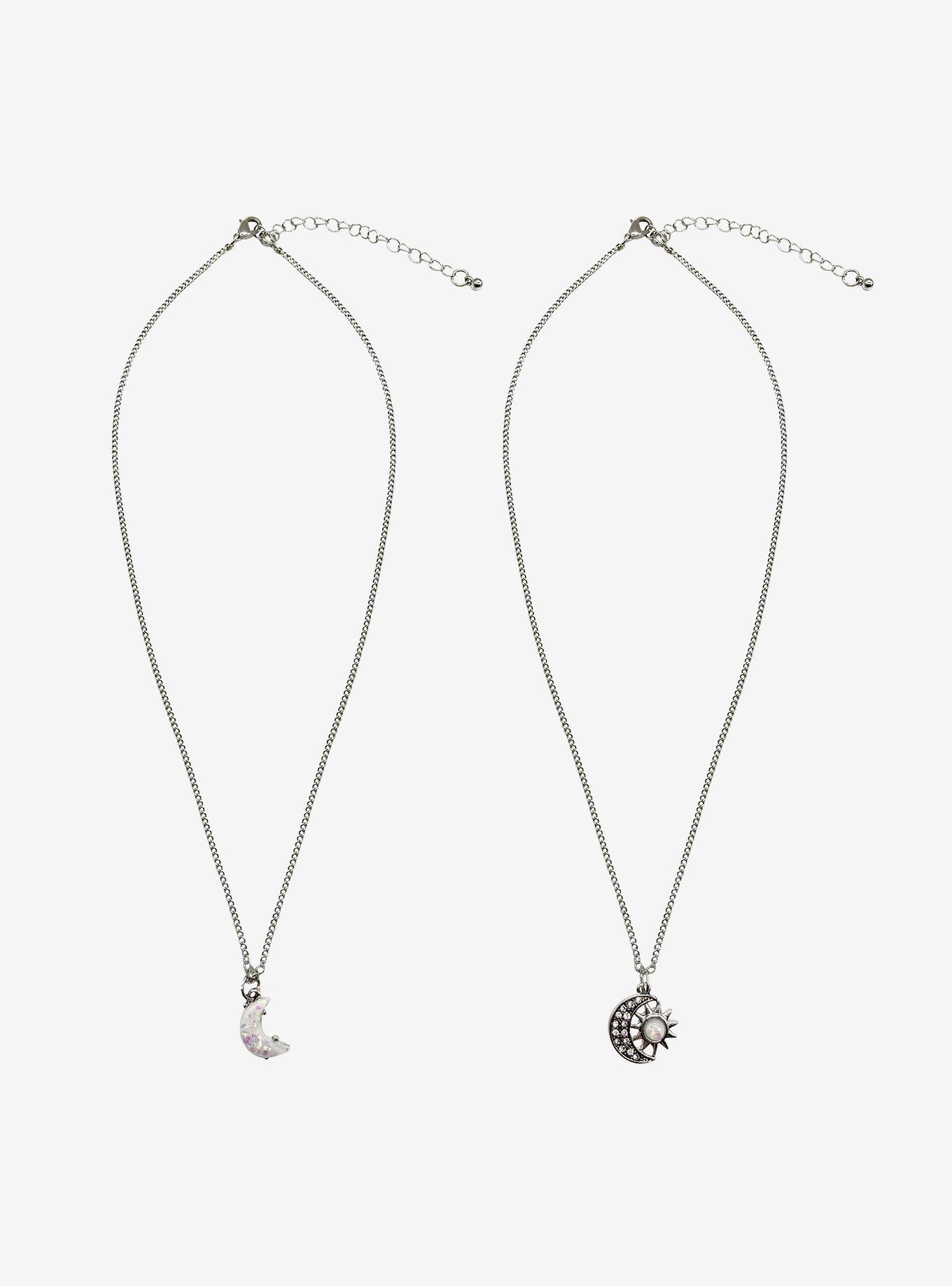 Cosmic Aura Crescent Moons Pendant Necklace Set, , hi-res