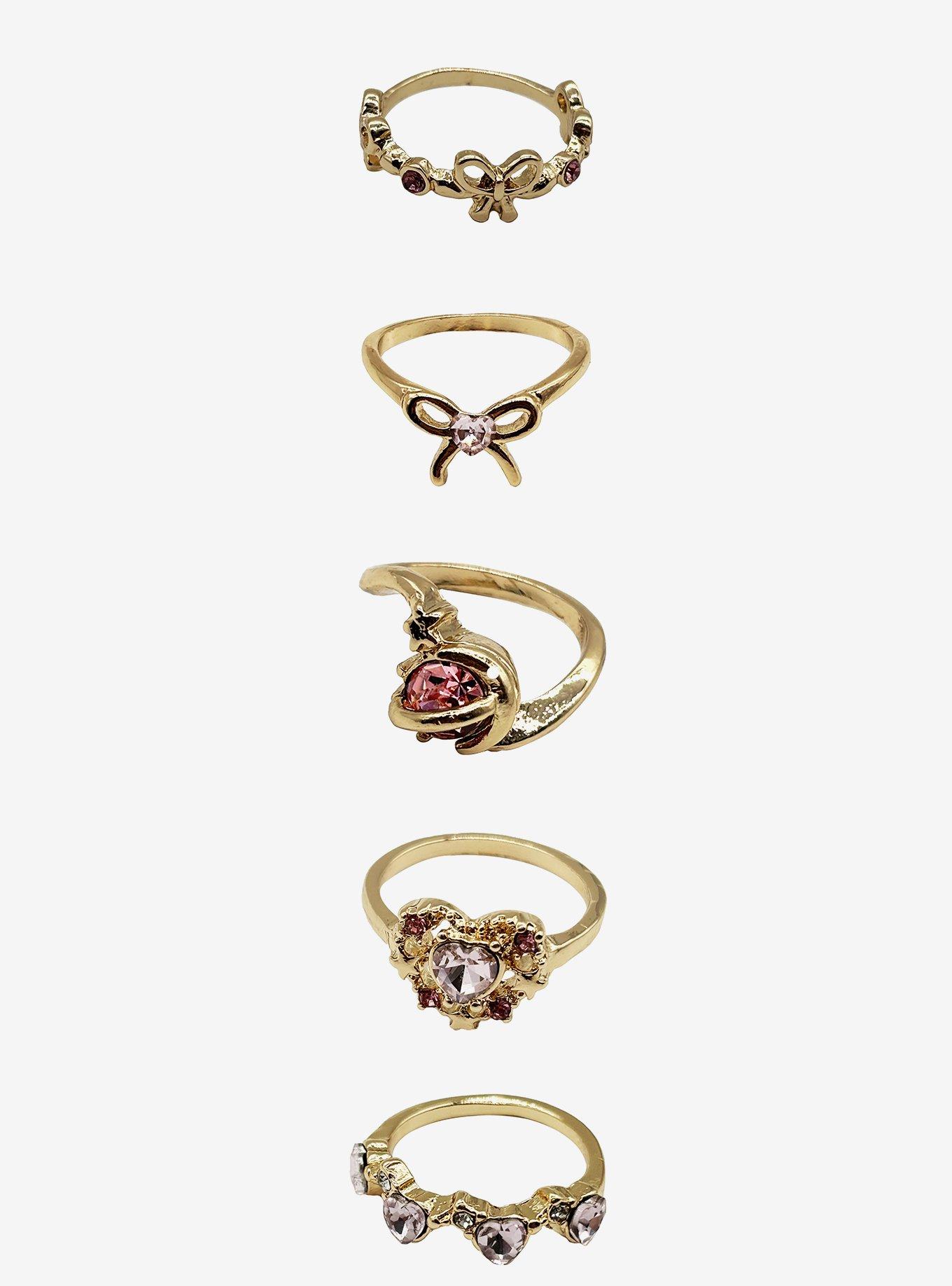 Sweet Society Bow Heart Ring Set