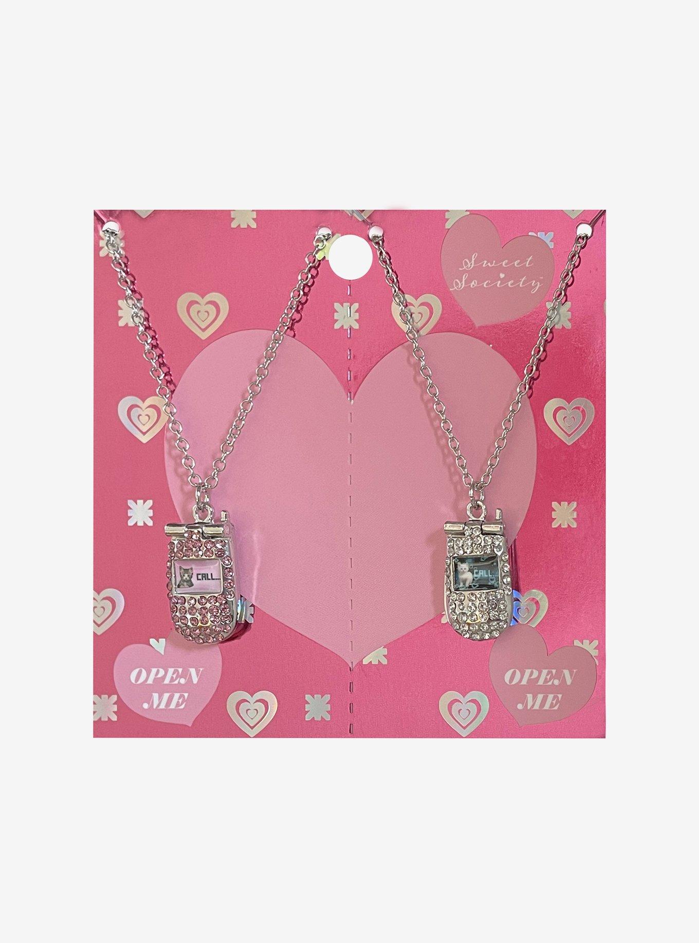 Sweet Society Cat Y2K Phone Best Friend Necklace Set