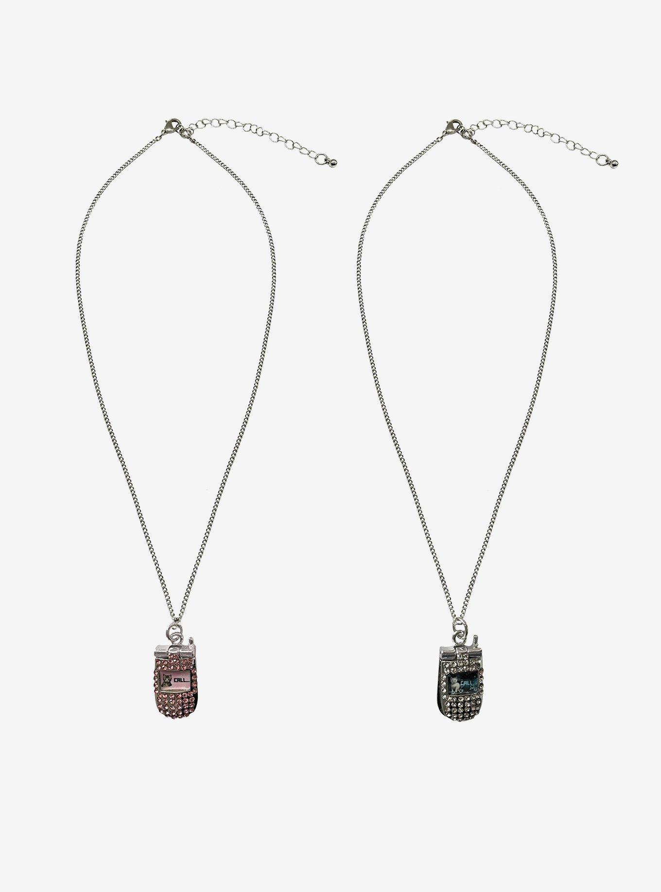 Sweet Society Cat Y2K Phone Best Friend Necklace Set