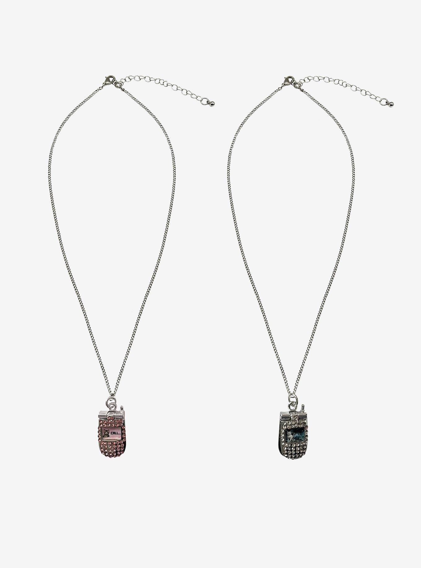 Sweet Society Cat Y2K Phone Best Friend Necklace Set, , alternate