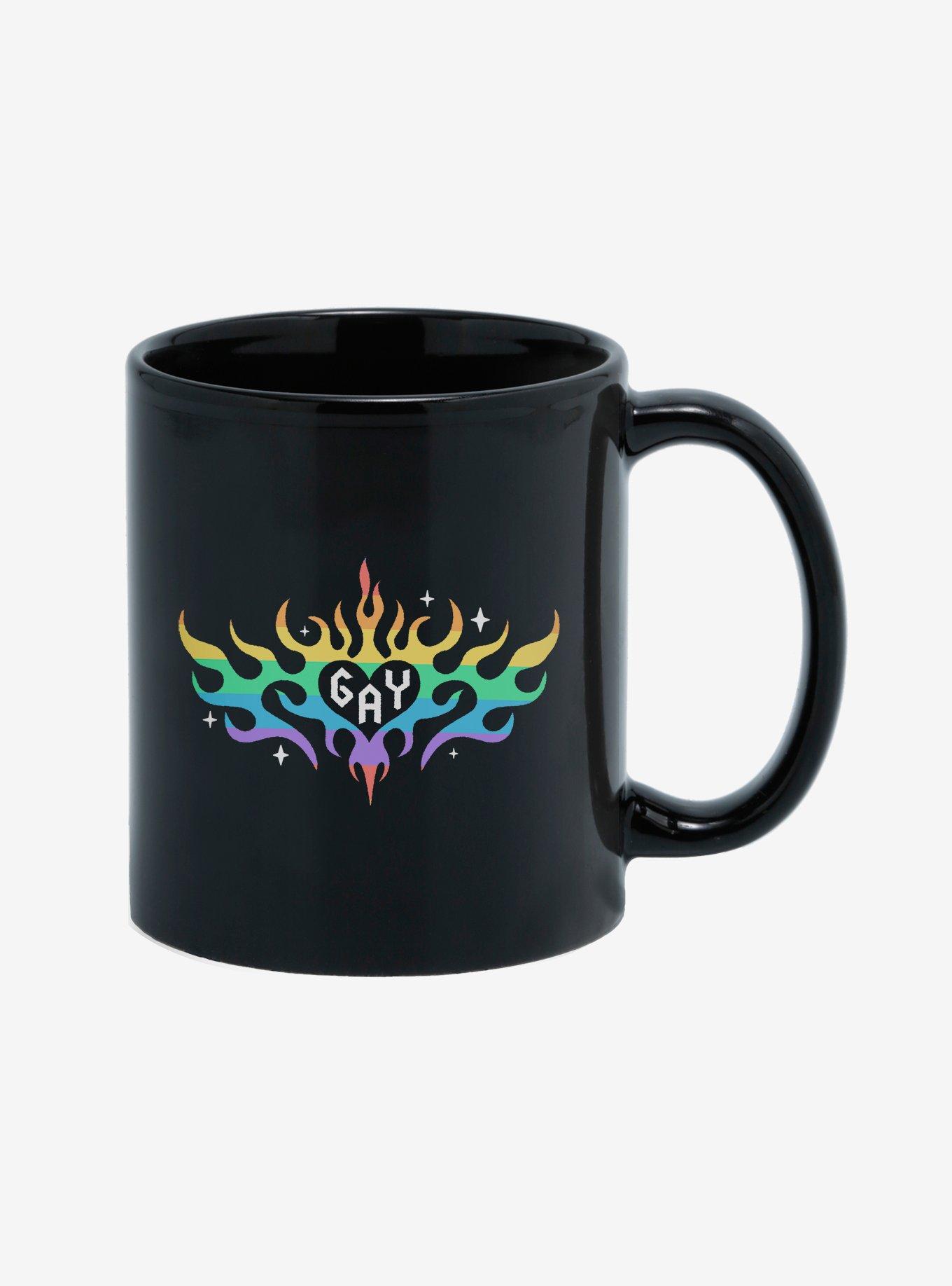 Gay Flaming Heart 11oz Mug, , hi-res