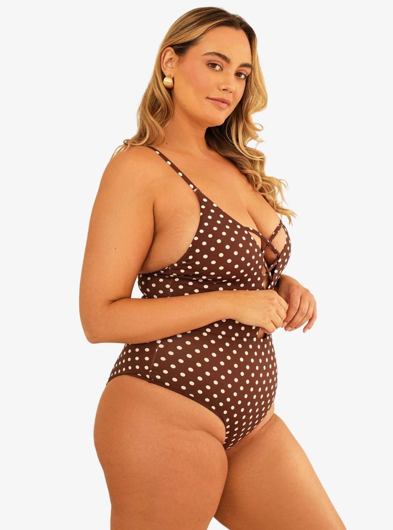 Dippin' Daisy's Bliss Moderate Coverage Swim One Piece Dotted Brown, , hi-res