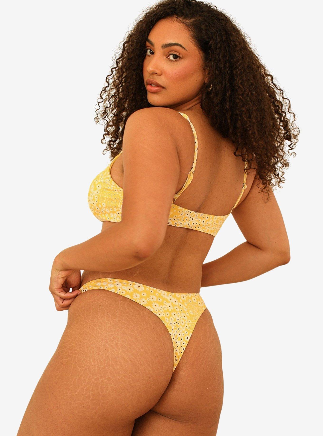 Dippin' Daisy's Seaport High Cut Thong Swim Bottom Golden Ditsy, , hi-res
