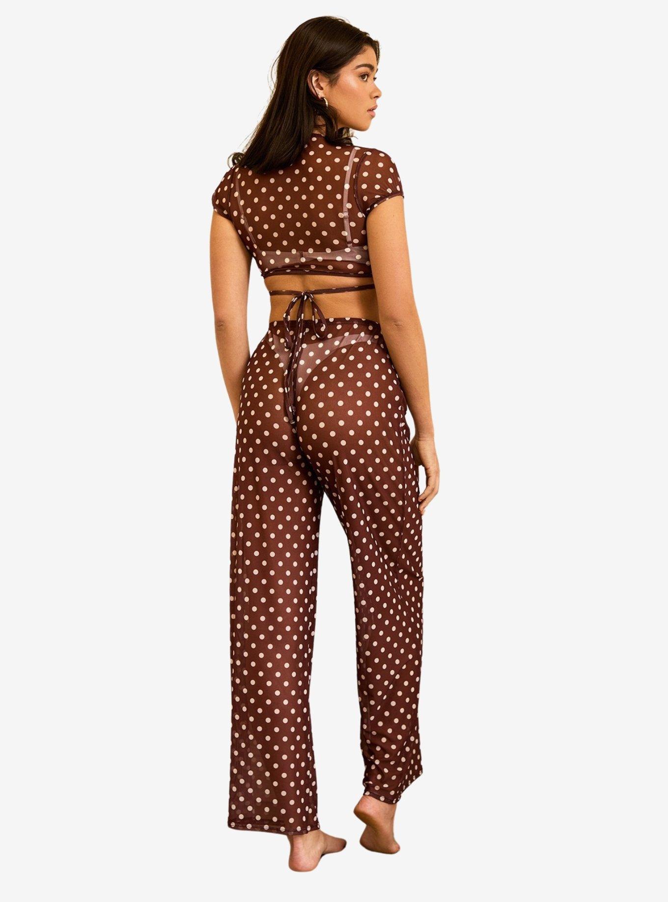 Dippin' Daisy's That Girl Swim Cover-Up Pants Dotted Brown, BROWN, alternate
