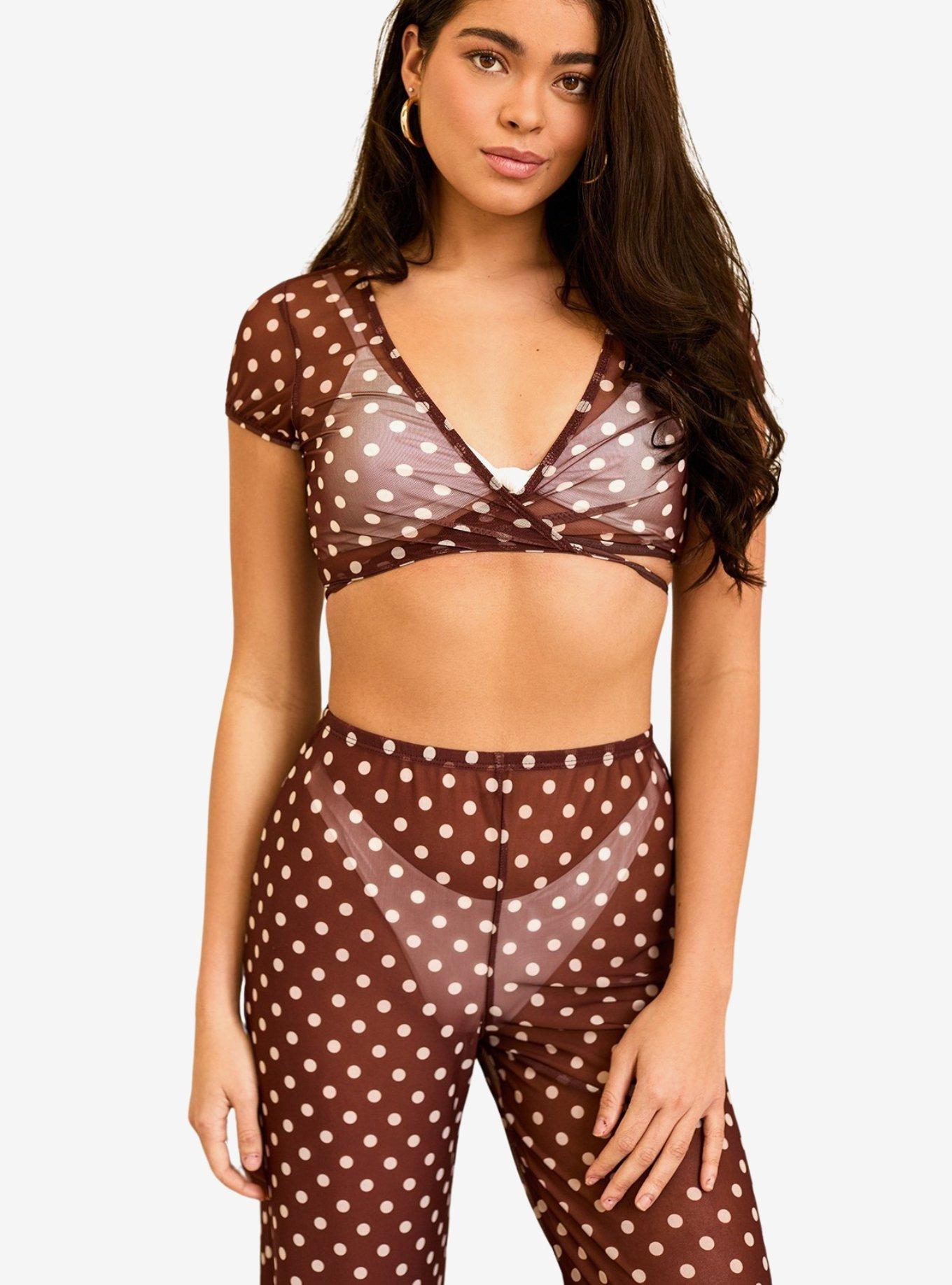 Dippin' Daisy's That Girl Swim Cover-Up Pants Dotted Brown, BROWN, alternate