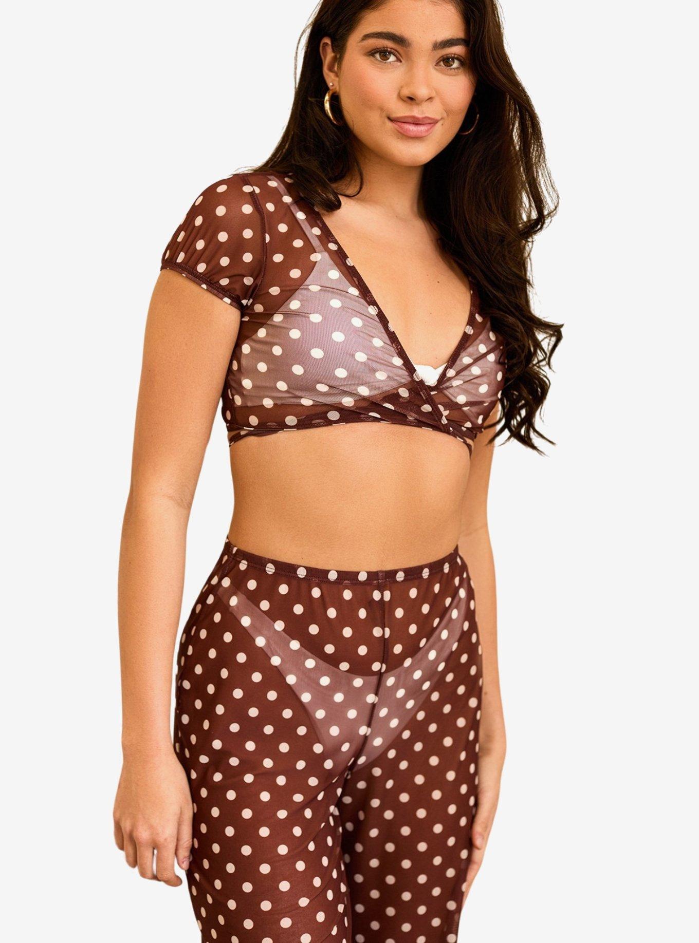Dippin' Daisy's That Girl Swim Cover-Up Pants Dotted Brown, BROWN, alternate