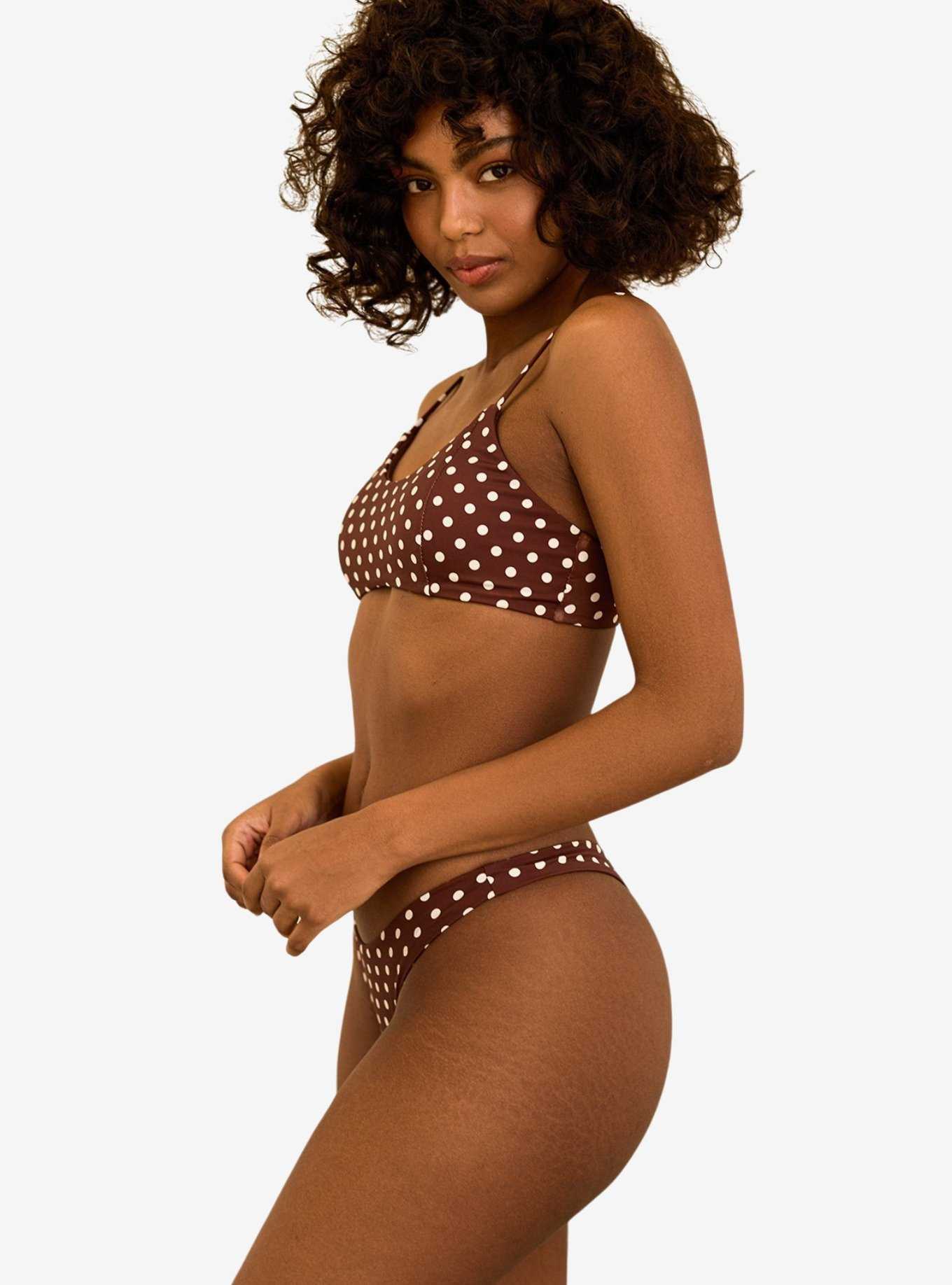 Dippin' Daisy's Redondo Adjustable Strap Swim Top Dotted Brown, , hi-res