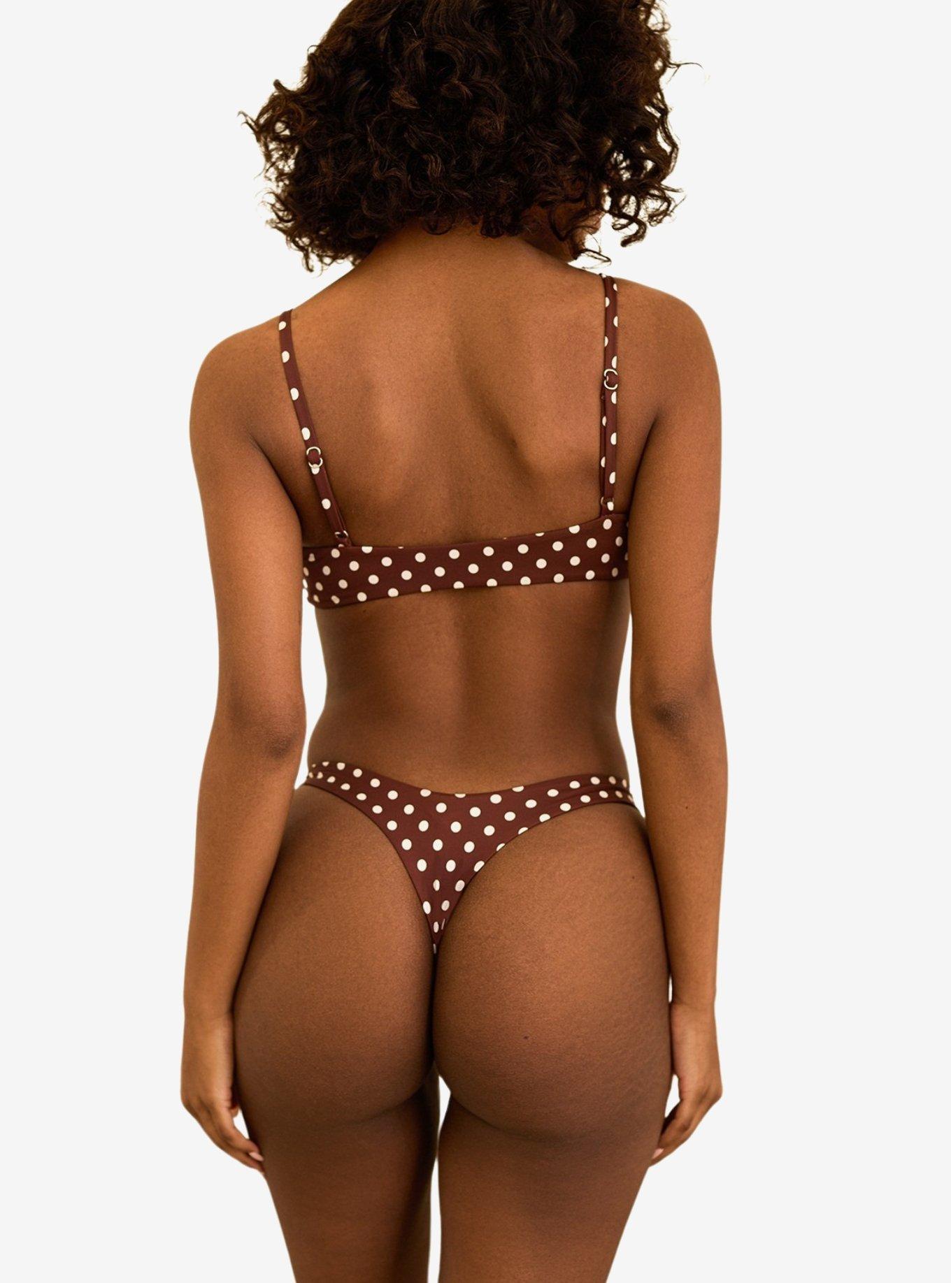 Dippin' Daisy's Redondo Adjustable Strap Swim Top Dotted Brown, BROWN, alternate