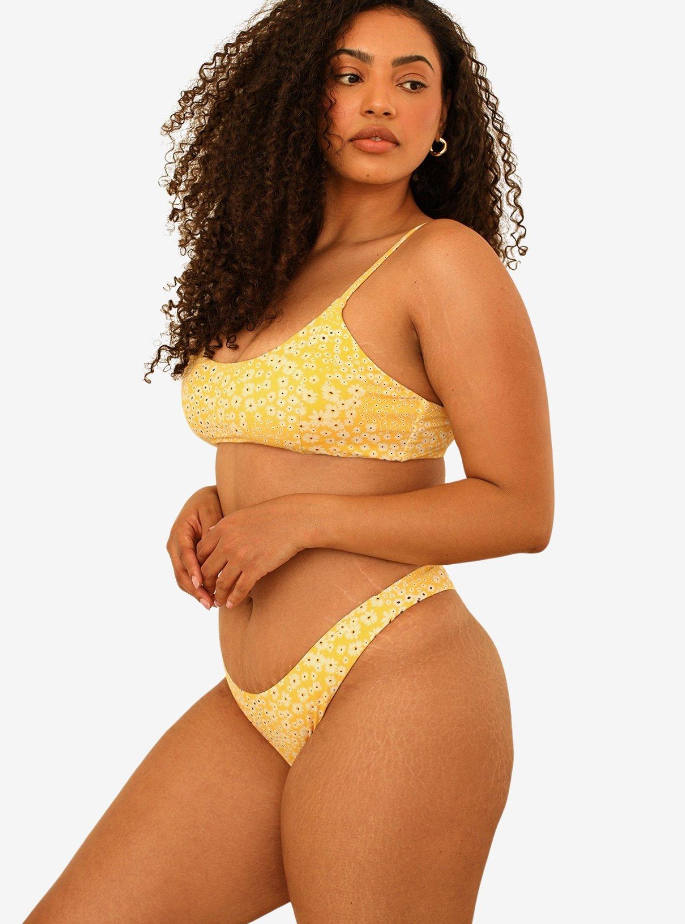 Dippin' Daisy's Redondo Adjustable Strap Swim Top Golden Ditsy, FLORAL - YELLOW, alternate