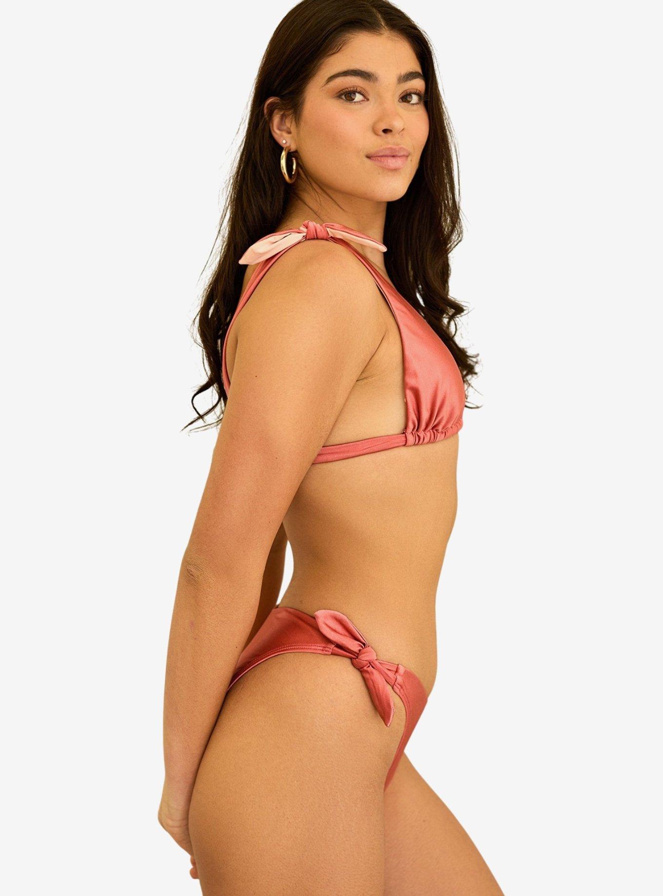 Dippin' Daisy's Lucy Side Knots Cheeky Swim Bottom Dusty Rose, , hi-res