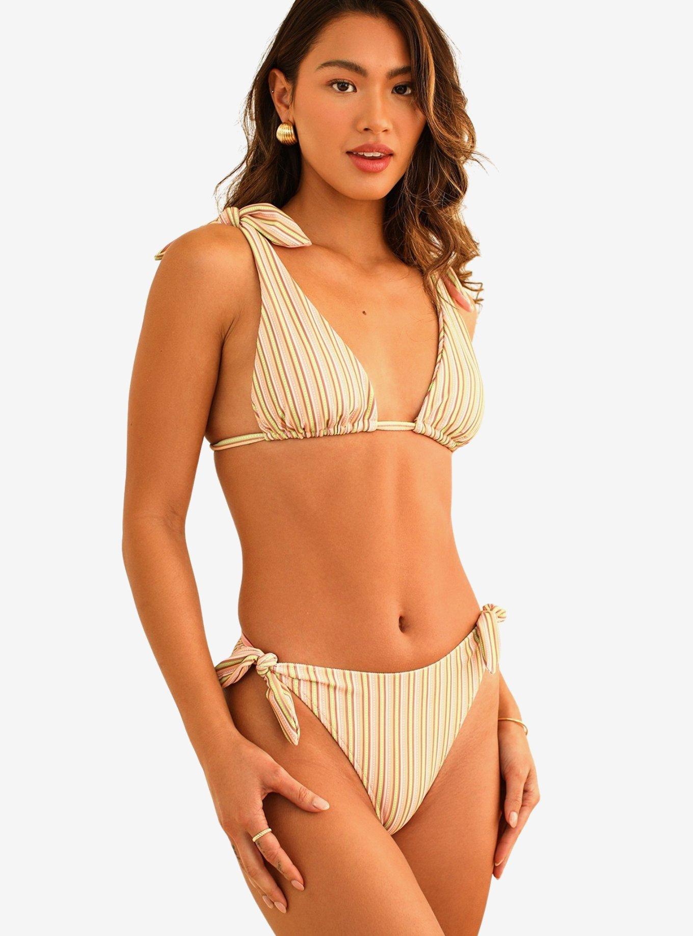 Dippin' Daisy's Lucy Side Knots Cheeky Swim Bottom Nostalgia Stripe, , hi-res