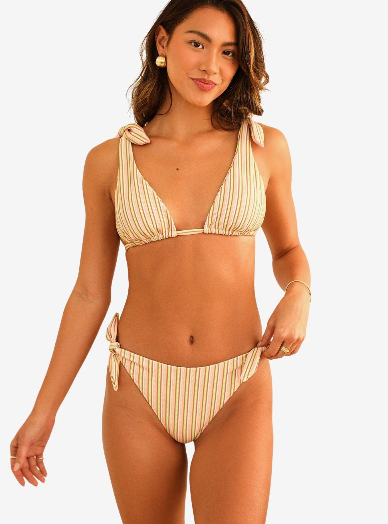 Dippin' Daisy's Lola Triangle Swim Top Nostalgia Stripe, MULTI, alternate