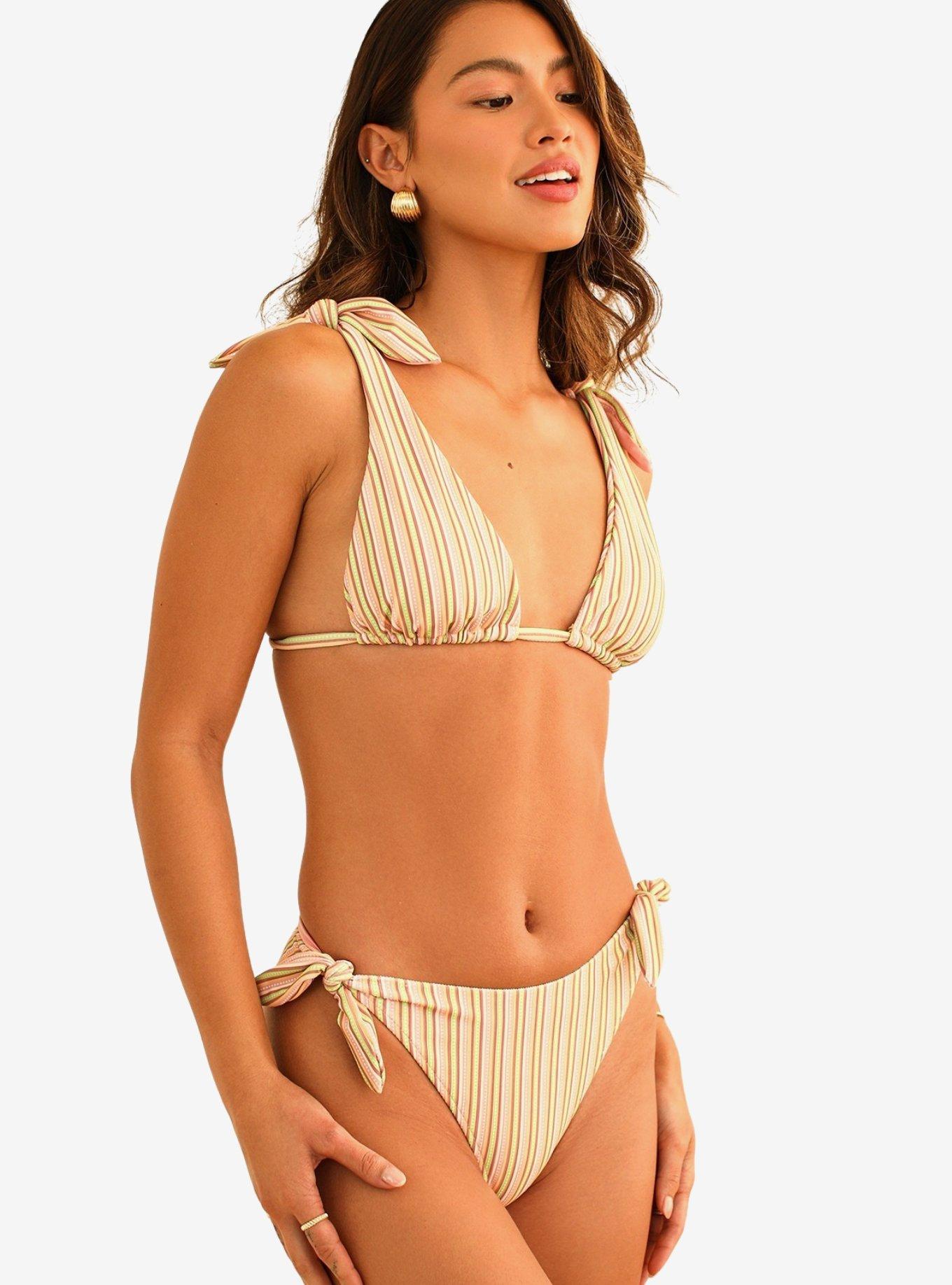 Dippin' Daisy's Lola Triangle Swim Top Nostalgia Stripe, MULTI, alternate