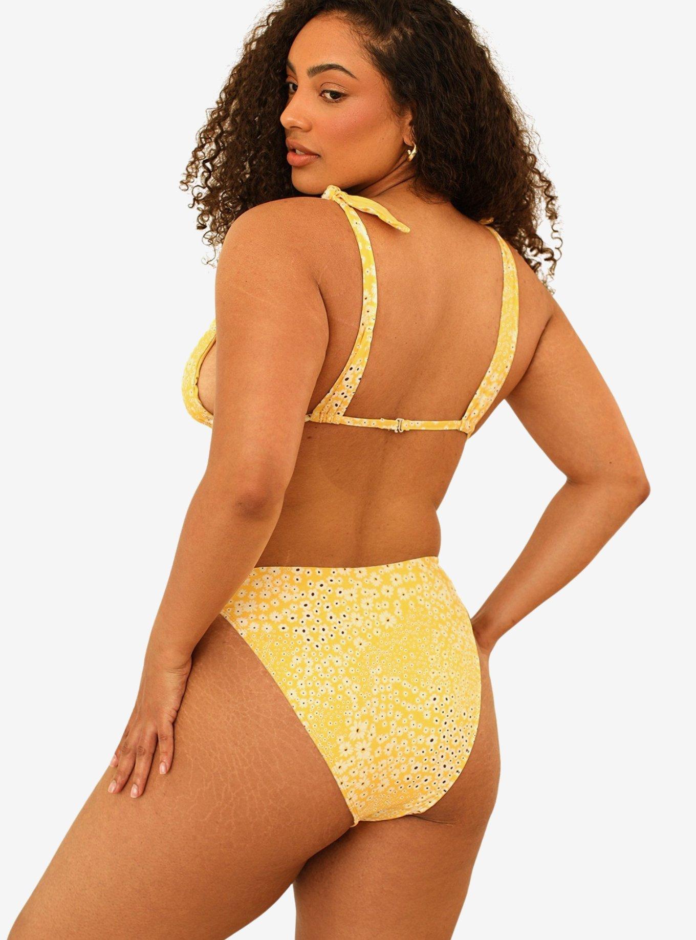 Dippin' Daisy's Lola Triangle Swim Top Golden Ditsy, FLORAL - YELLOW, alternate