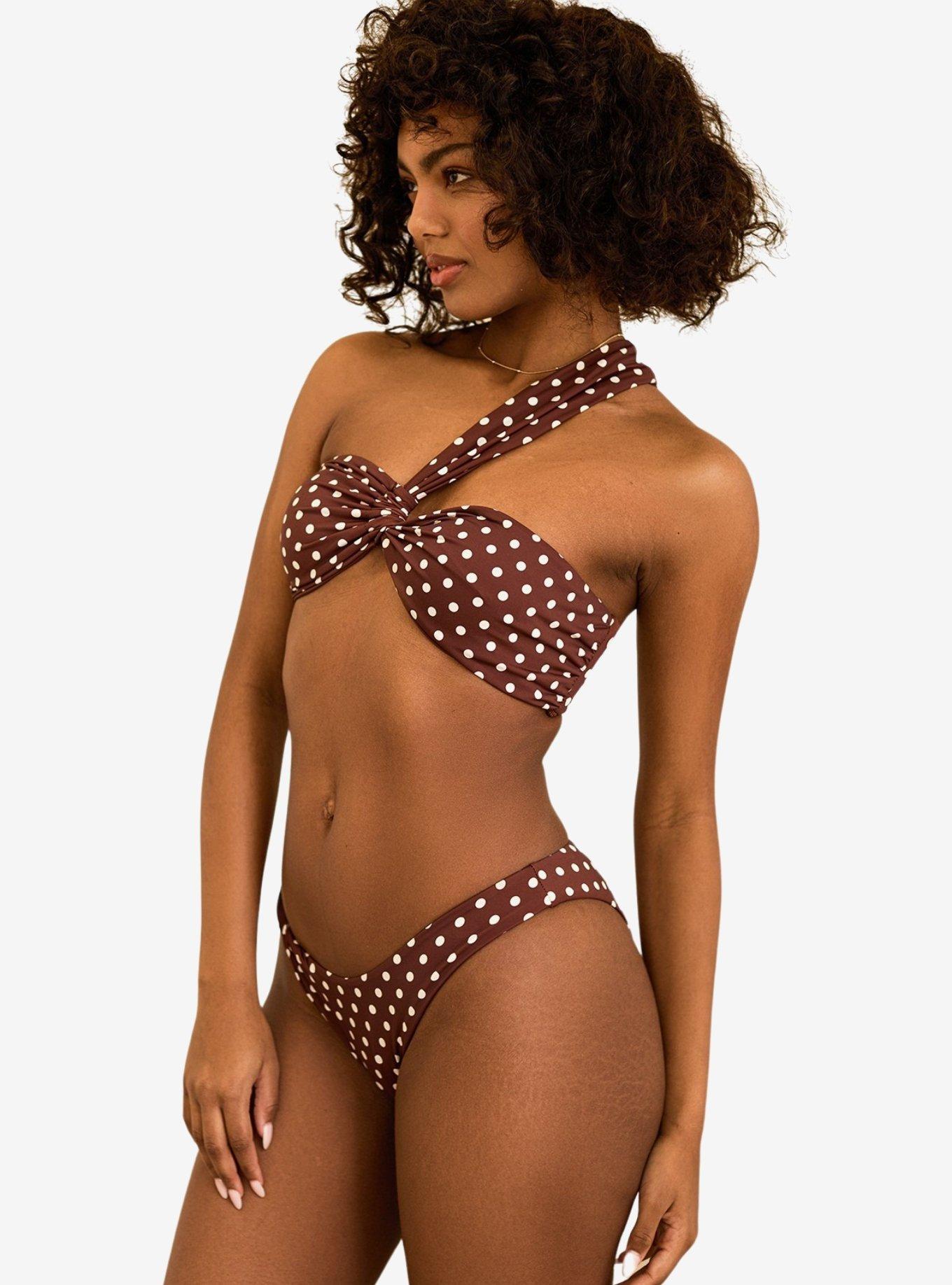 Dippin' Daisy's Charlie Cheeky Swim Bottom Dotted Brown, BROWN, alternate